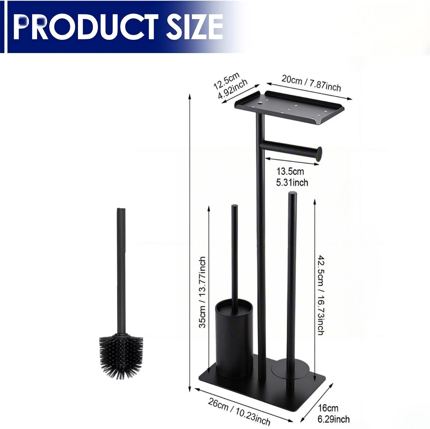 Toomoke Toilettenpapierhalter Freistehender WC-Garnitur mit Bürste Beweglic günstig online kaufen