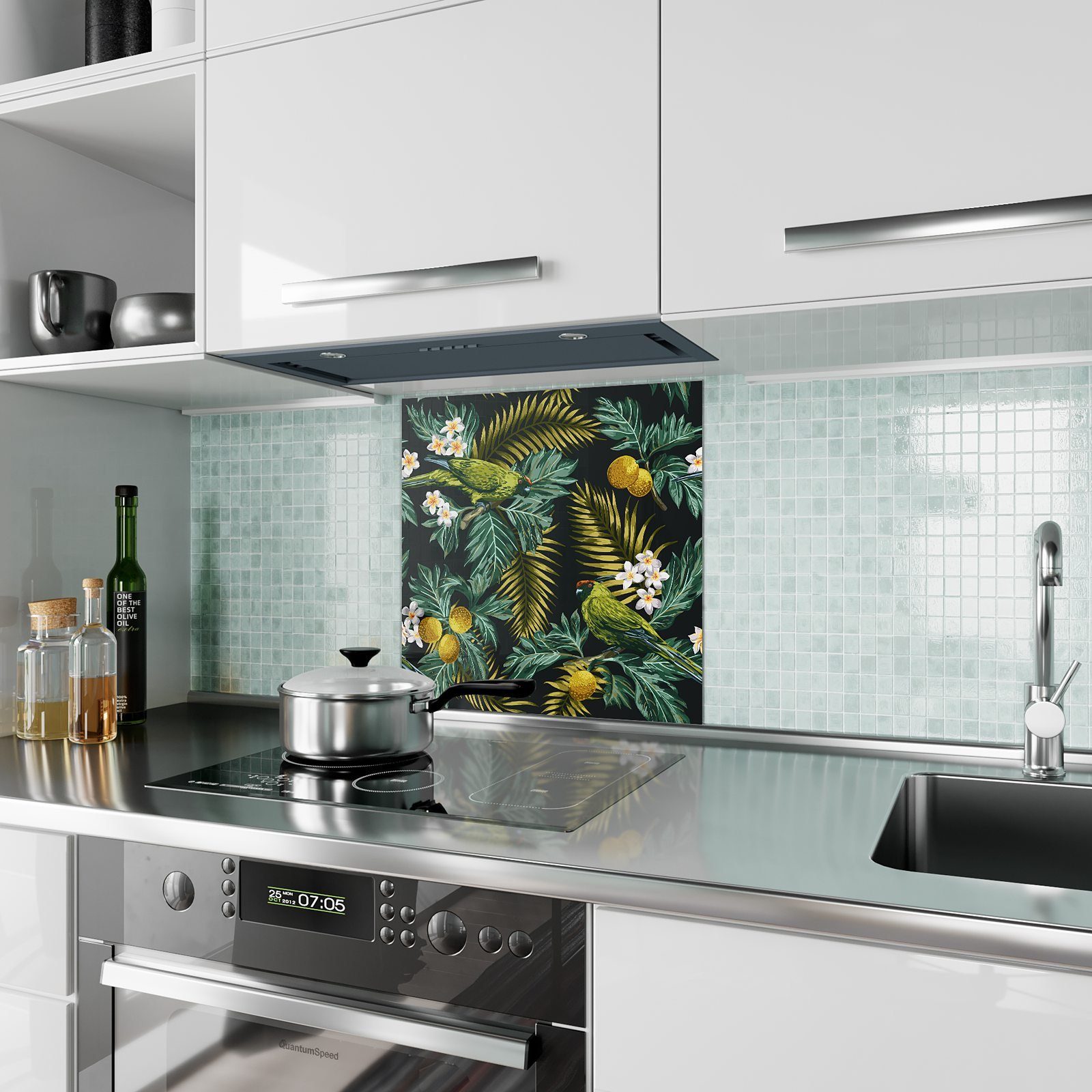Spritzschutz Schlangentextur Motiv mit Glas Primedeco Küchenrückwand Küchenrückwand