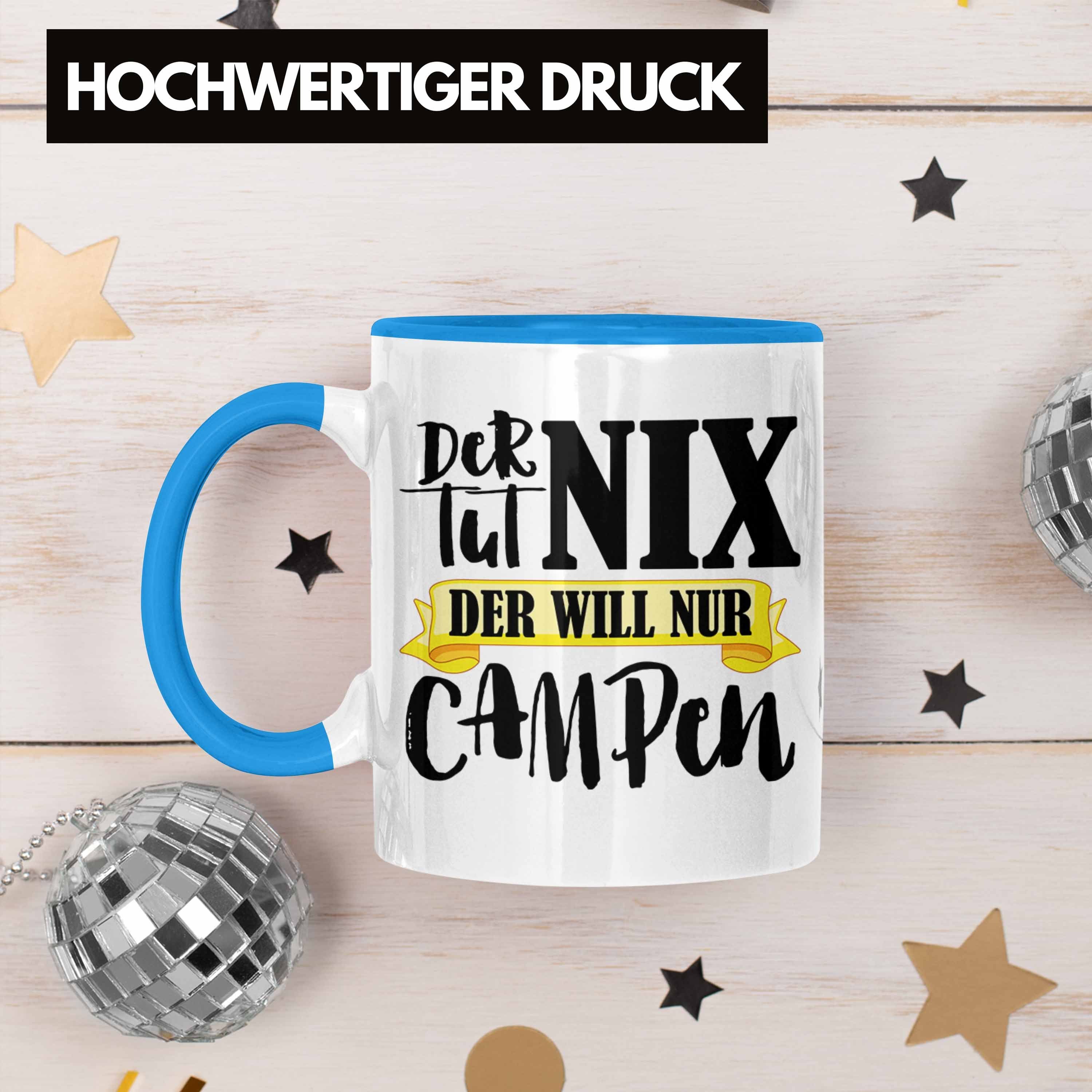 Geschenke Wohnmobil Tasse Campingwagen Opa Wohnwagen Blau Trendation Grafik Lustig Zubehör Tasse Camper Geschenkidee Männer Rentner Oma Trendation - Camping