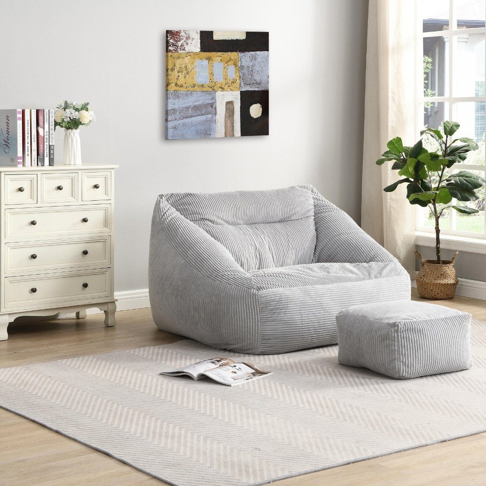 HOME DELUXE Hocker Sitzsack Hocker COZY - 44 x 44 x 25 cm, Cord Hocker, Pol günstig online kaufen