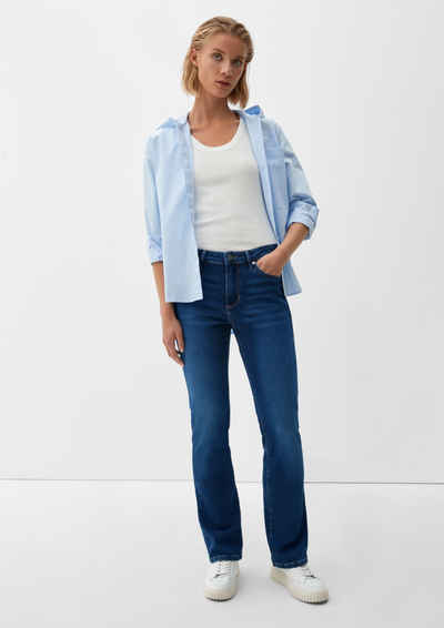 s.Oliver 5-Pocket-Jeans Jeans Beverly / Slim Fit / Mid Rise / Bootcut Leg Leder-Patch