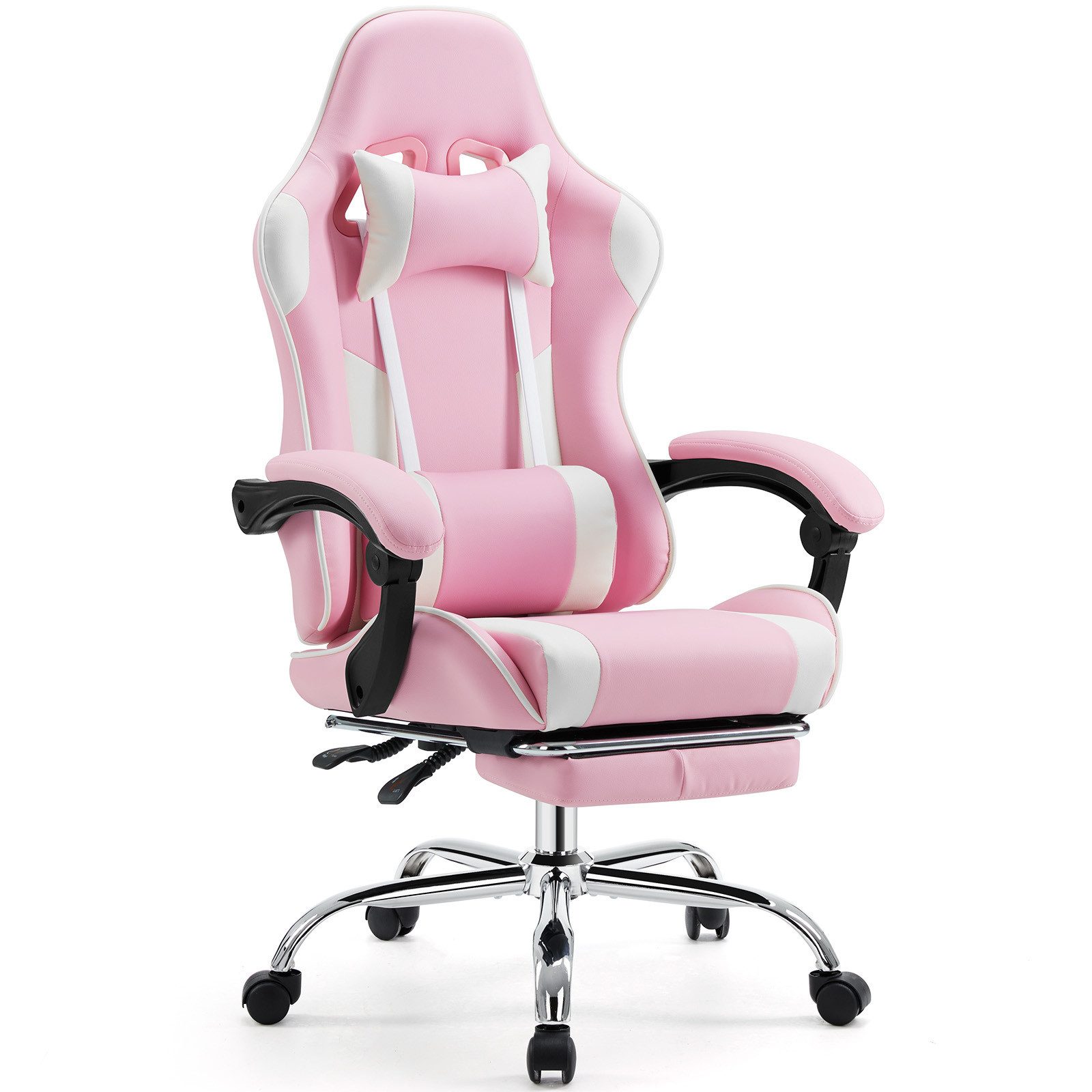 ANYSUN Gaming-Stuhl Ergonomischer Bürostuhl mit Fußstütze Leder Sessel Computerstuhl, Liegestuhl Office Chair mit Gepolstert, höhenverstellbar, 360°-Drehung