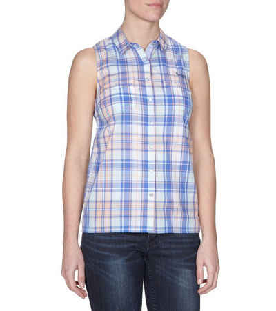 Pepe Jeans Hemdbluse Pepe Jeans Atkinson Blusen-Top luftiges Damen Hemd Ärmellos mit Karomuster Sommer-Hemd Blau/Orange