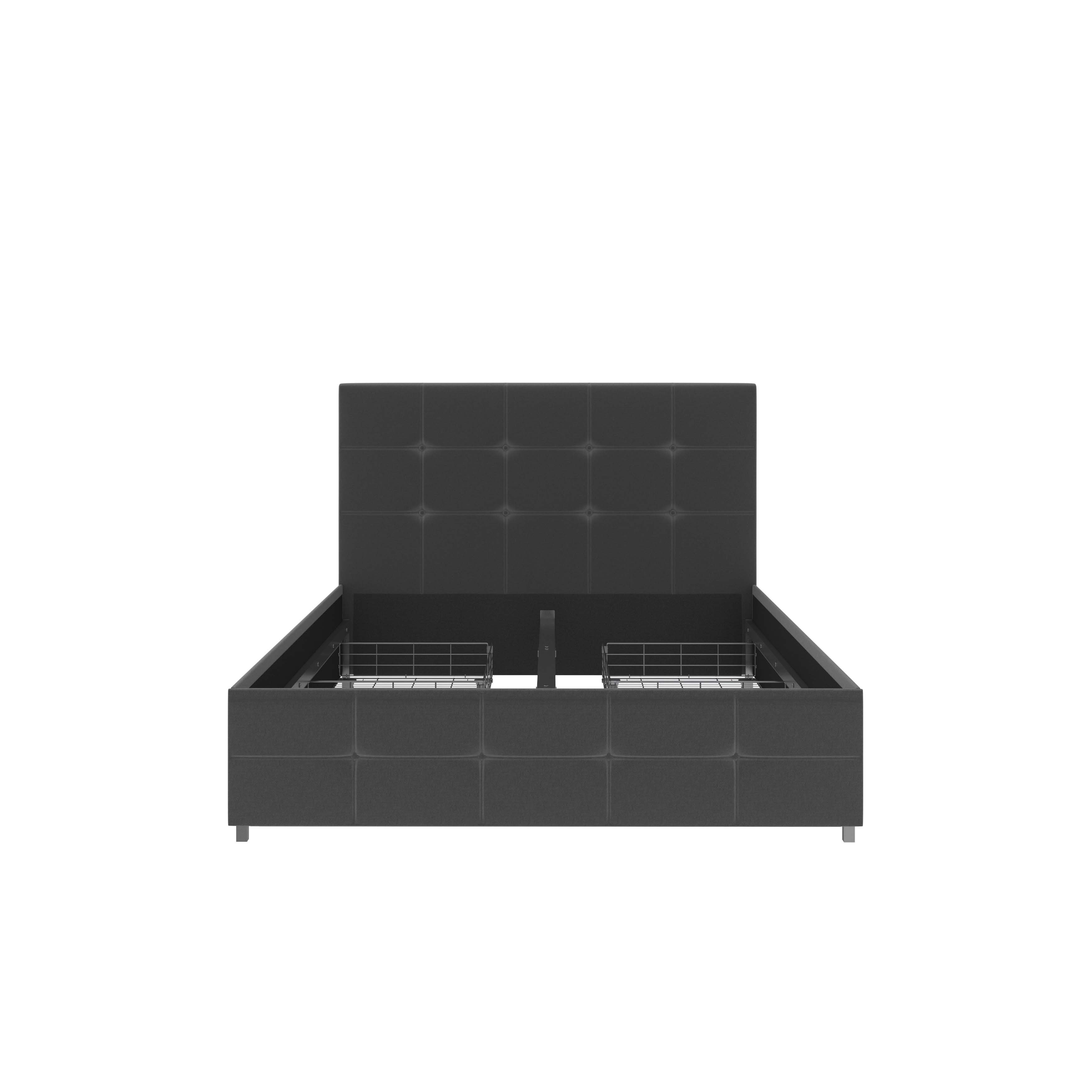 loft24 Polsterbett Lilly, Bettgestell mit Knopfheftung und Stauraum, 140x200 cm