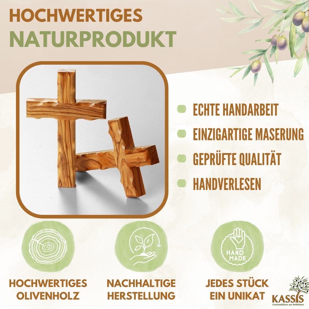 Kassis Geschenkartikel Dekoobjekt Kreuz aus Olivenholz, handgemacht, Kruzif günstig online kaufen