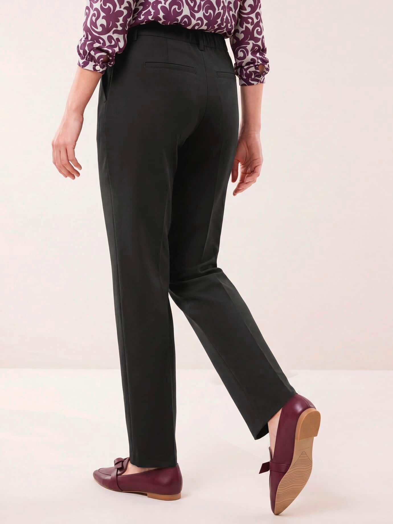 Walbusch Relaxhose Damen Kofferhose Deluxe Marlene knitterfrei Regular Fit Festliche Twillhose aus Japan, Bi-Stretch, faltenarm, Flex-Bund