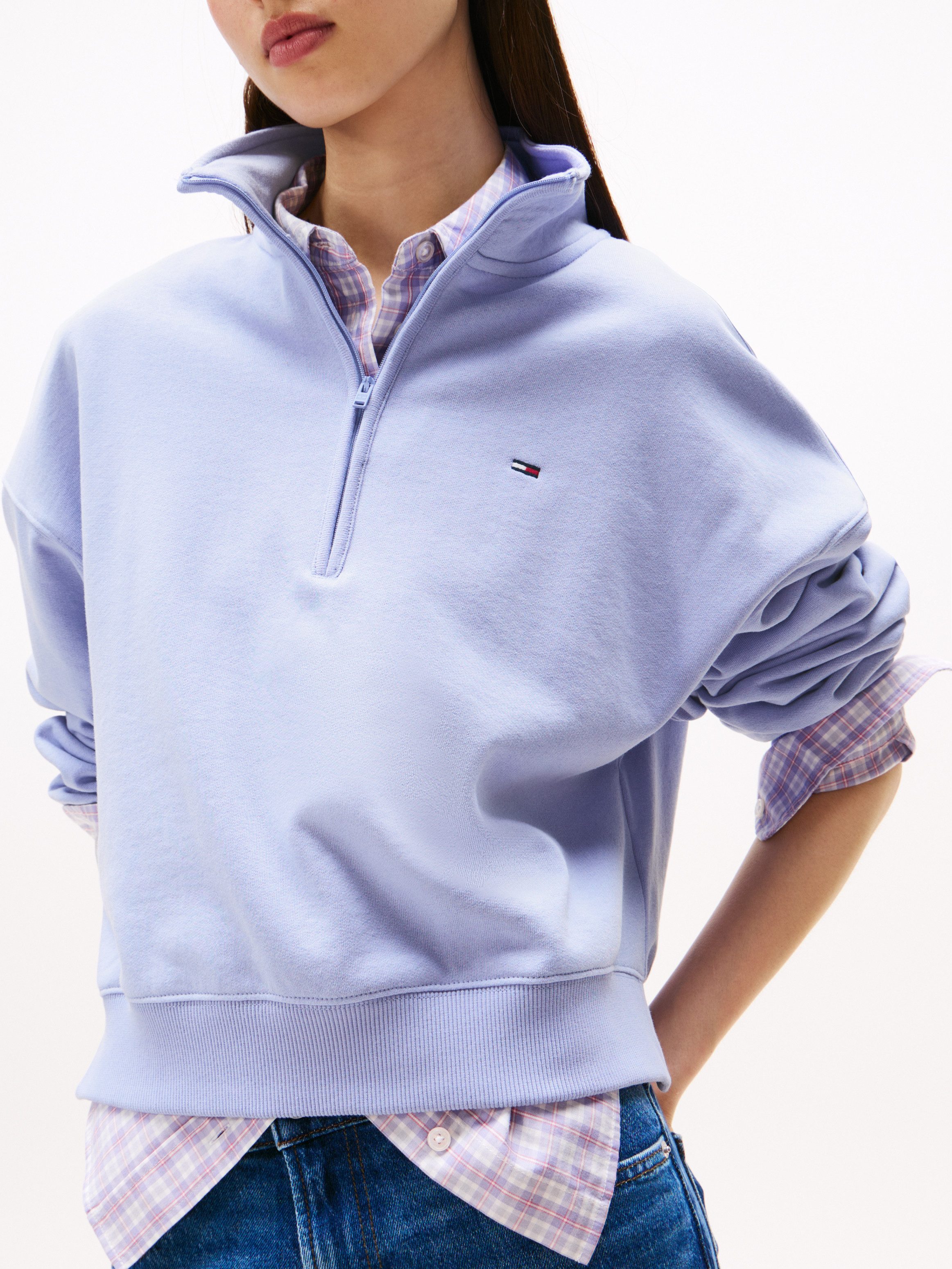 Tommy Jeans Sweatshirt TJW BXY S-FLAG 1/4 ZIP günstig online kaufen