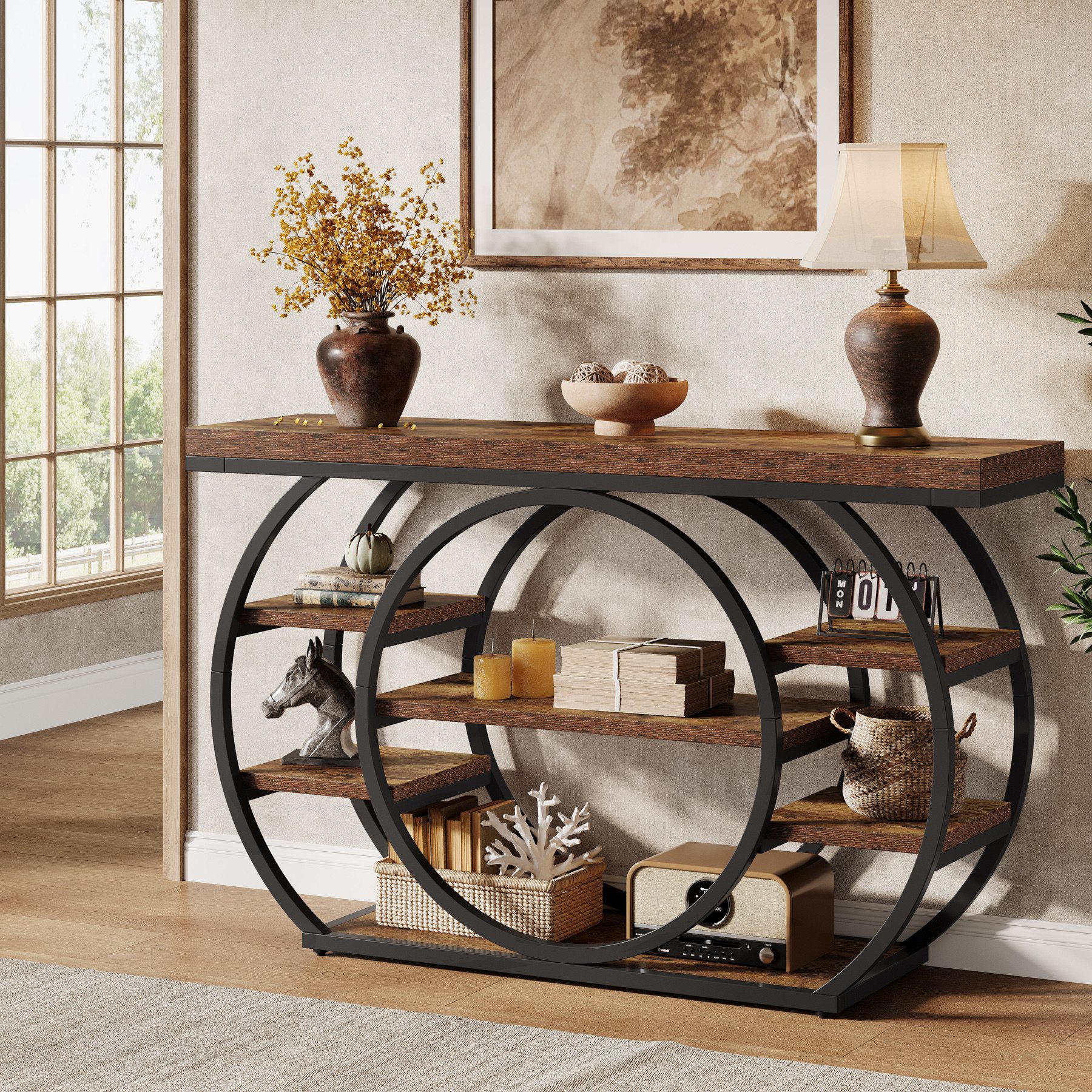 Tribesigns Konsolentisch 120 cm schmaler Sofatisch, 5-stufiger Flurtisch mi günstig online kaufen