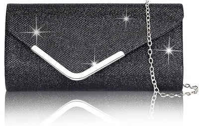 Coonoor Abendtasche Damen Glitzer Abendtasche Umschlag Clutch Kette Abnehmbar (1-tlg), Einfach und großzügig