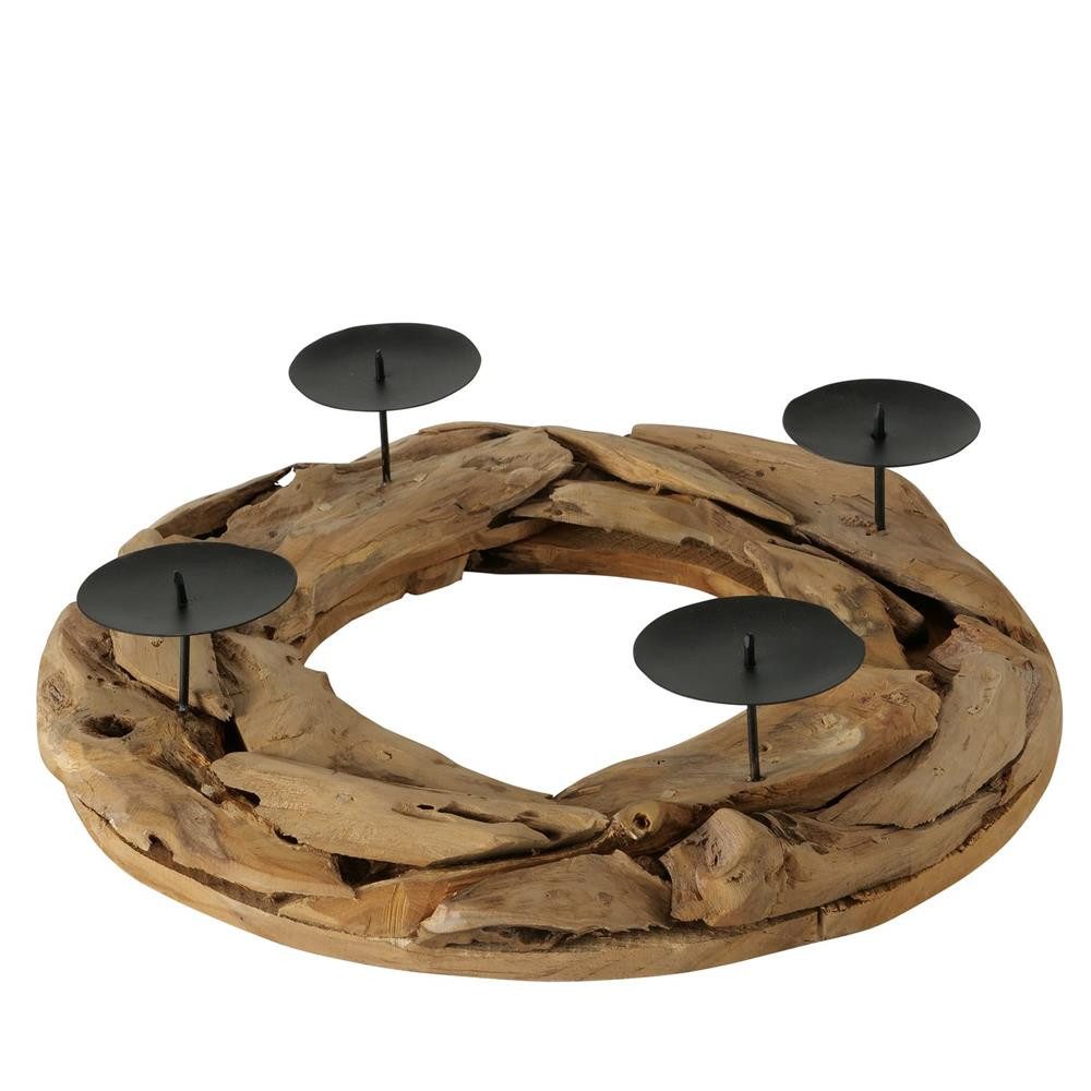 BOLTZE Adventskranz Kerzenleuchter Palu 43 cm, Holz Торшери Свічник