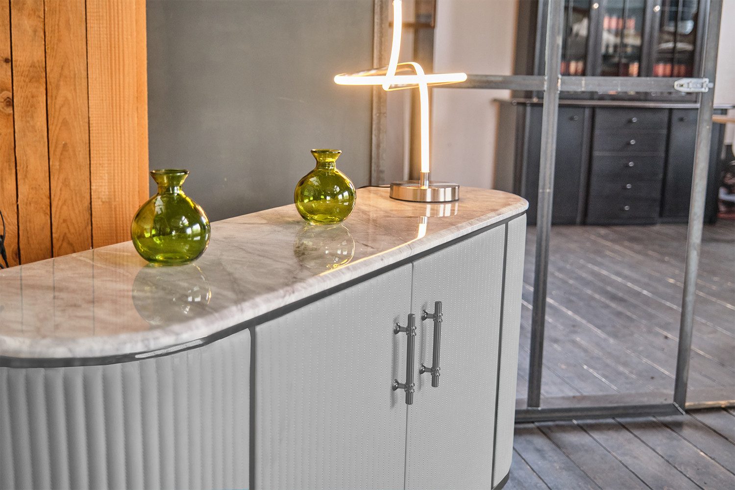 KAWOLA TV-Board MARIA, Marmorplatte Kunstleder verschiedene Farben