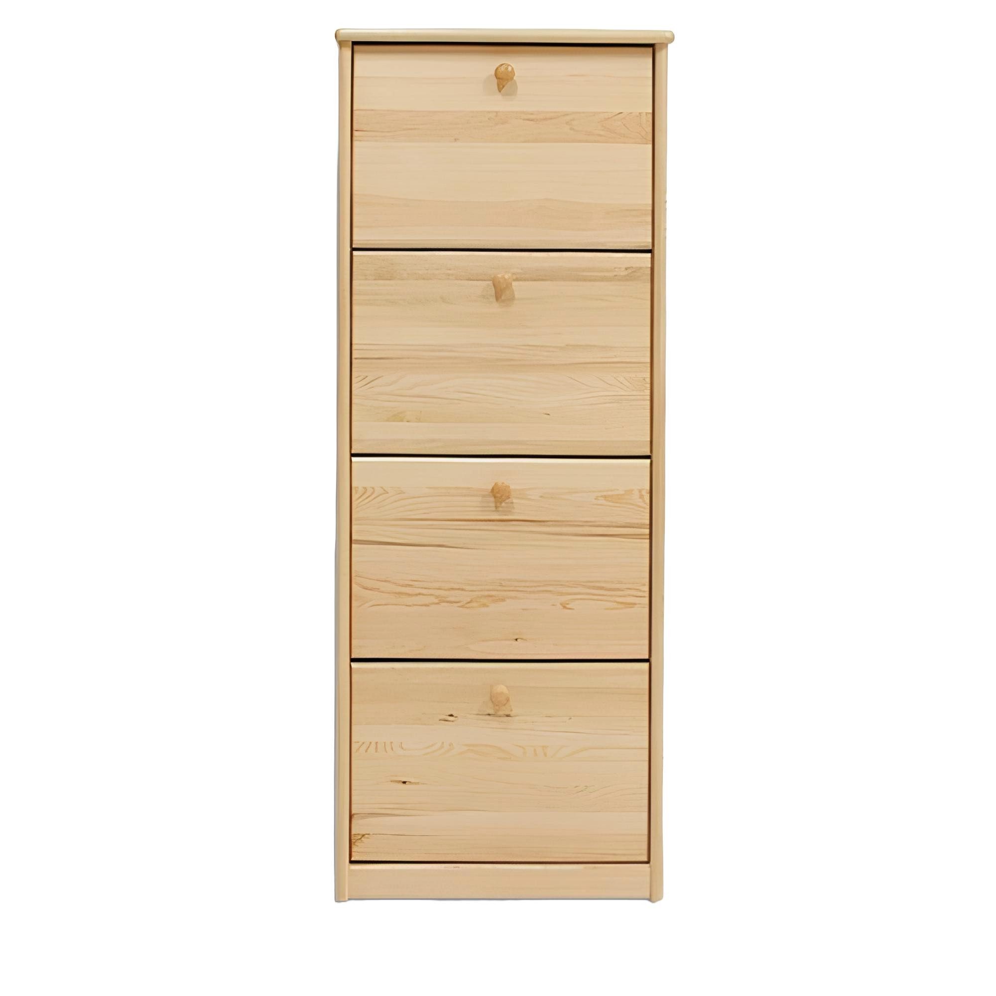 Xlmoebel Schuhschrank Echtholz Schuhkommode mit Fächern und natürlicher Optik (1-St., Schuhschrank) Hergestellt in Europa