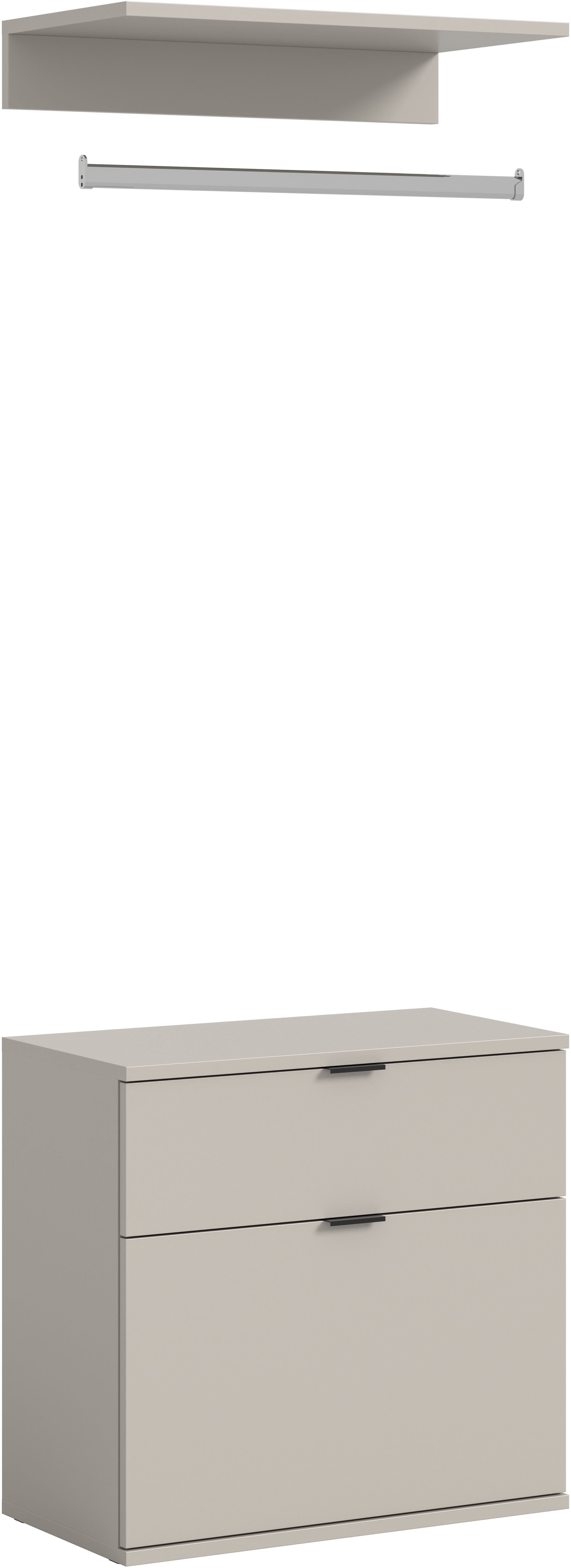 Home affaire Garderoben-Set TRONDHEIM, 3-teilig, Breite 61 cm, Zwischenbauelement, (3-St., nicht einzeln nutzbar, nur in Kombination mit Schränken der Serie), Kommode, Kleiderstange, Ablageboden