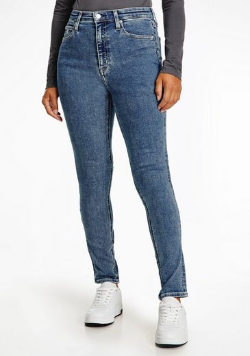 Calvin Klein Jeans Skinny-fit-Jeans »HIGH RISE SKINNY« mit CK Monogramm Logo-Stickerei & Badge