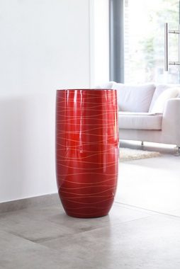 VIVANNO Pflanzkübel Pflanzkübel Blumenkübel exklusiv "Asconia" Rot Gold Hochglanz - 41x80