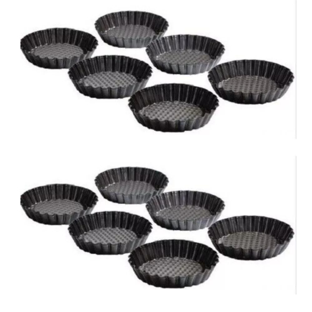 Kaiser Quicheform [2ERPACK] Backform Tortelett-Set 10 cm 12 Stückntihaftbeschichtet, (Tortelelettform pack 1-tlg), Attraktives 10cm Mini-Design.