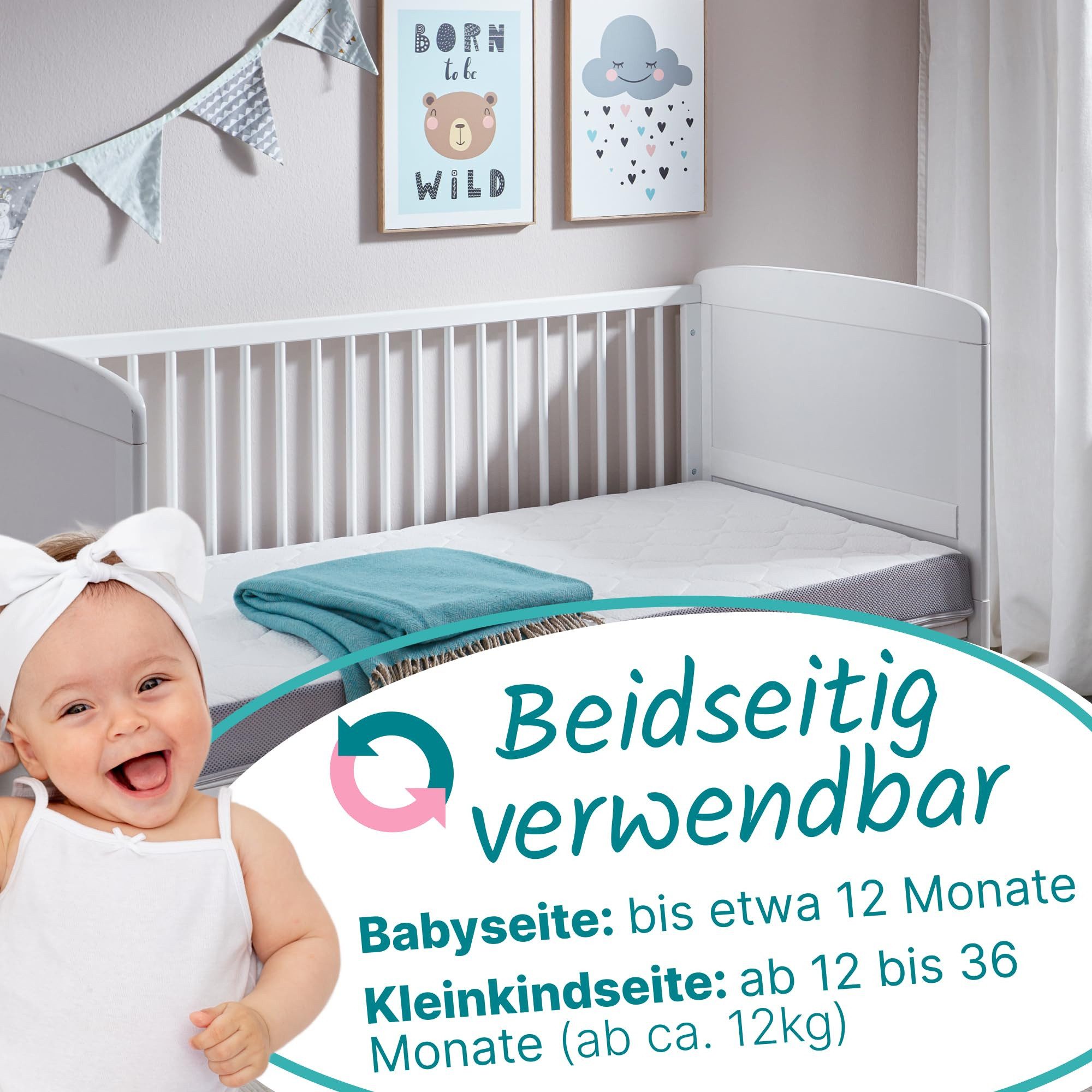 Komfortschaummatratze Babymatratze, Kindermatratze, Sun Garden, 16 günstig online kaufen