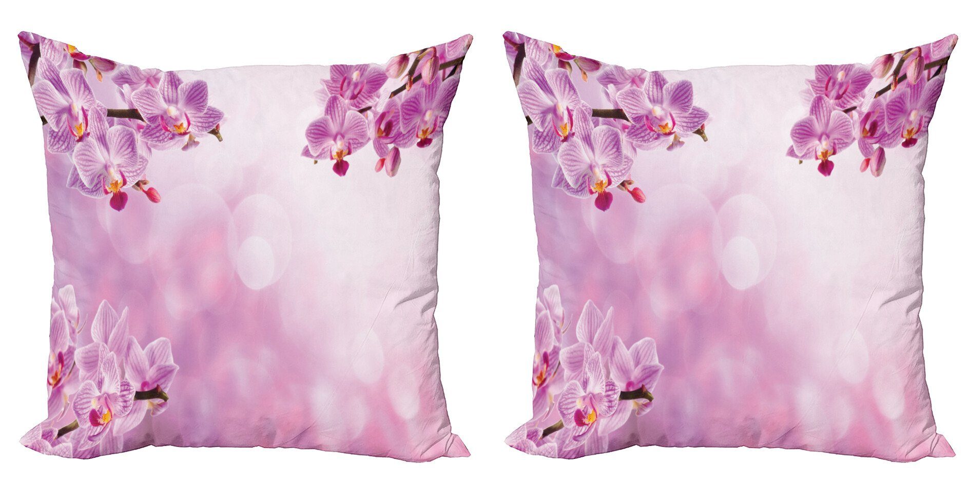 Kissenbezüge Modern Accent Doppelseitiger Digitaldruck, Abakuhaus (2 Stück), Rosa Orchid Frühling Blütenblätter Spa