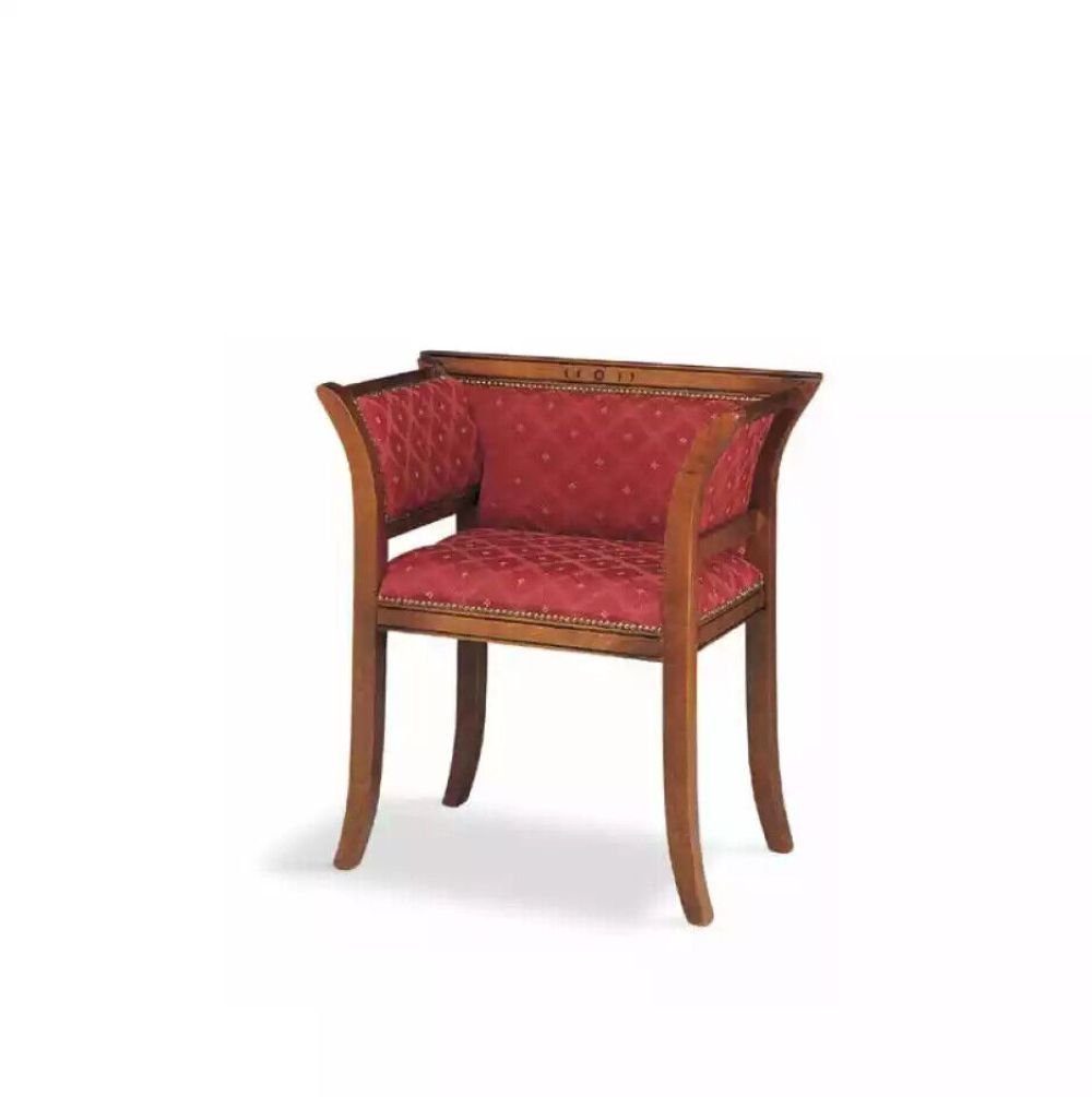 JVmoebel Stuhl Stuhl Armlehnen Design Polster Luxus Textil Polstermöbel Wohnzimmer (1 St), Made in Italy