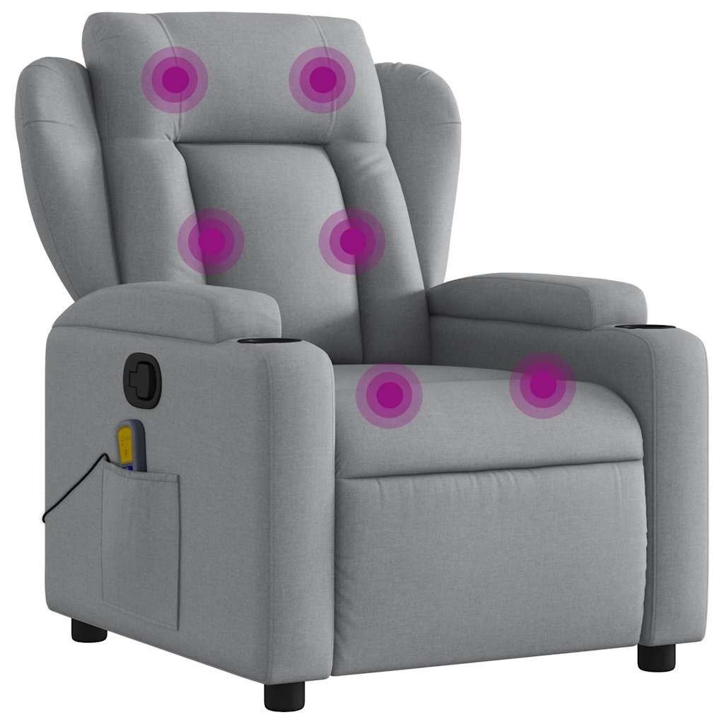 vidaXL Sessel Massage-Relaxsessel, hellgrauer Stoff (1-St) günstig online kaufen