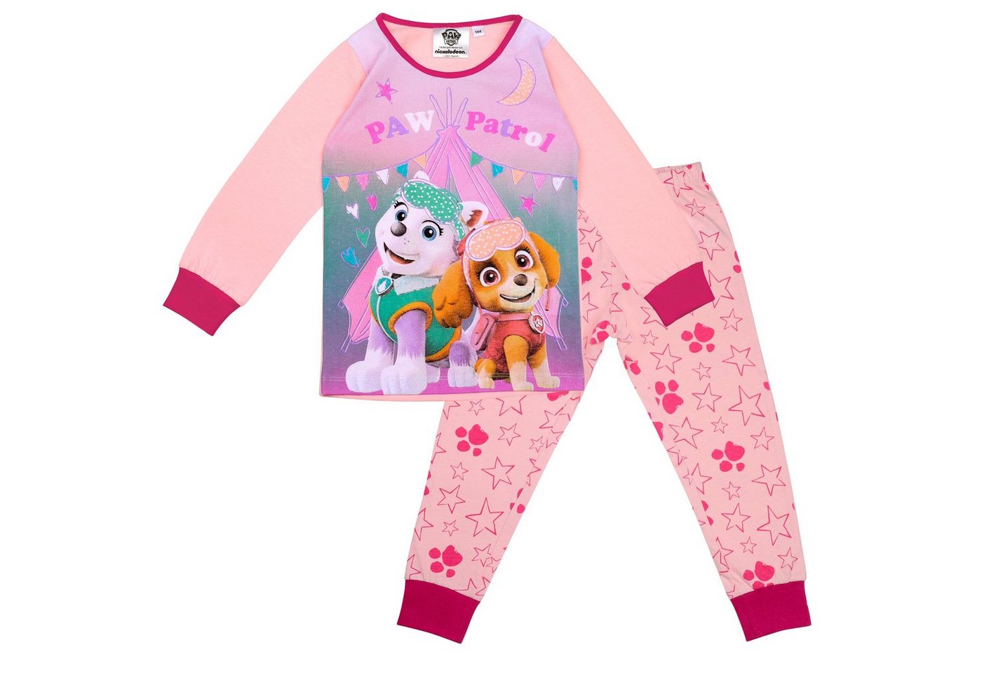 PAW PATROL Schlafanzug PAW PATROL Mädchen Schlafanzug Pyjama Langarm Skye