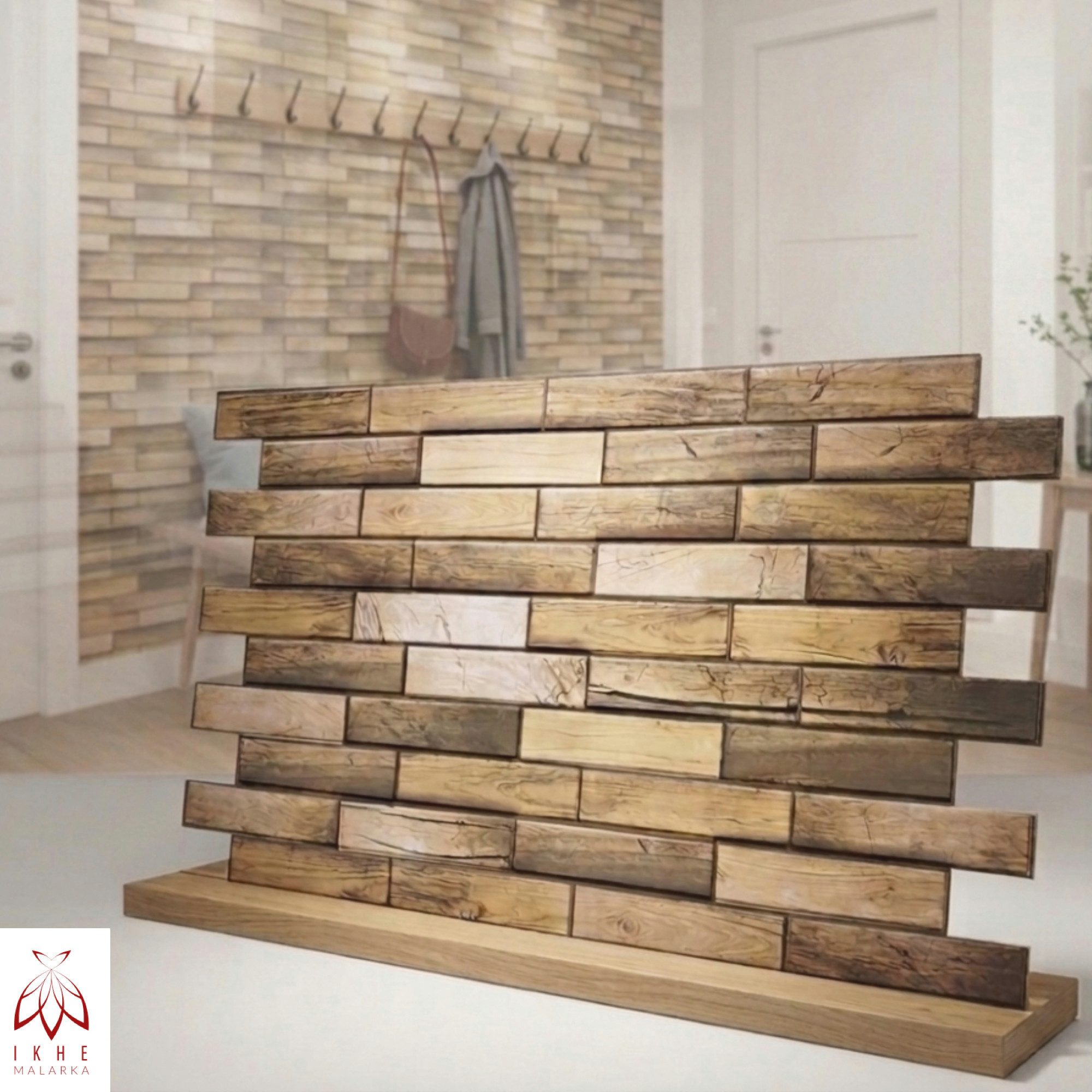 3D Wandpaneel 4qm/10 Stück 3D Lamellen Holz Imitat