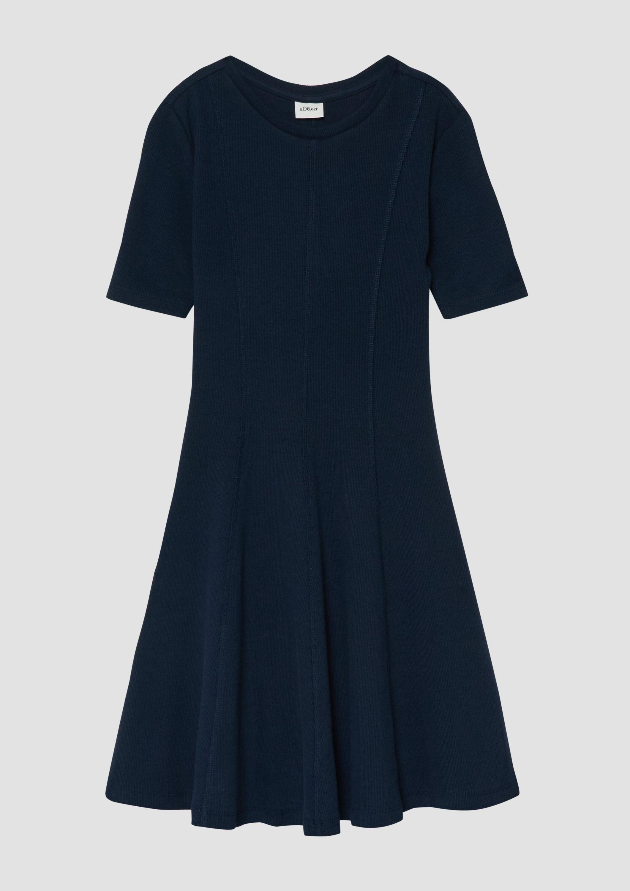 s.Oliver Minikleid Kleid Ausgestelltes Kleid aus elastischer Rippware