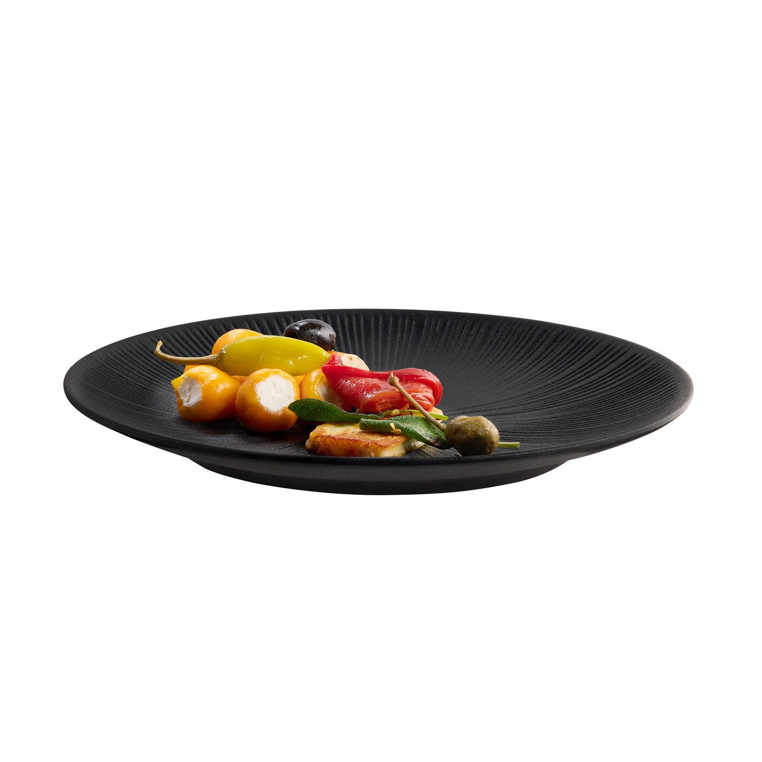 APS Teller NERO, (1 St), H: 3 cm, Melamin, schwarz