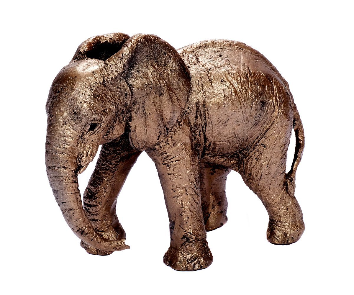Brillibrum Dekofigur Kleiner Baby Elefant Kunstharz Skulptur Bronze Kunstharz
