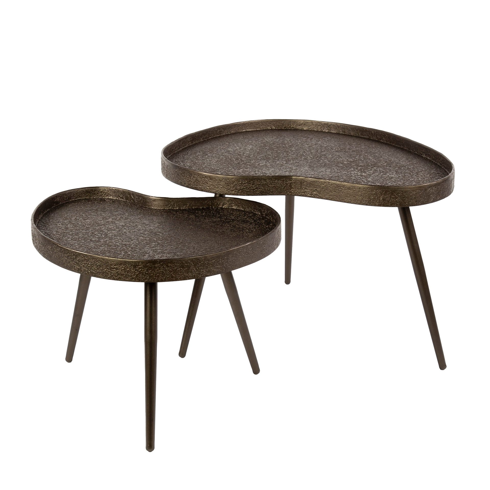Sitheim-Europe Couchtisch Couchtisch 2er Set/ Bronzefarbenes Liquid Metal (2er Set)