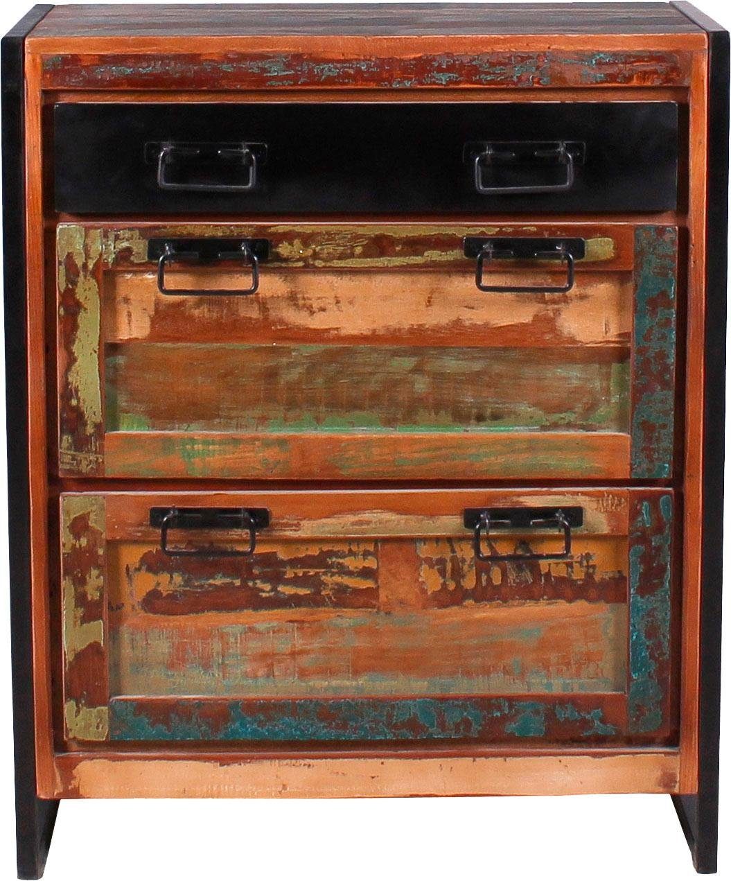 SIT Schuhkommode Vintage Schuhkommode aus recyceltem Altholz, Schuhkommode für 12 Paar Schuhe