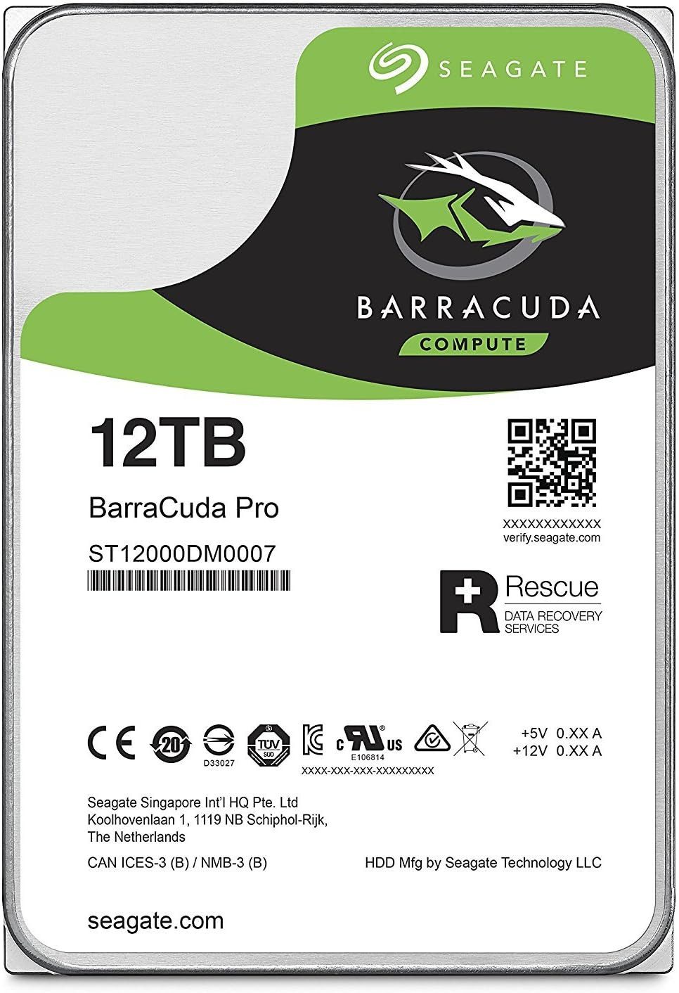 Seagate Barracuda Pro 12TB HDD ST12000DM0007 3,5 Zoll SATA3 interne HDD-Festplatte