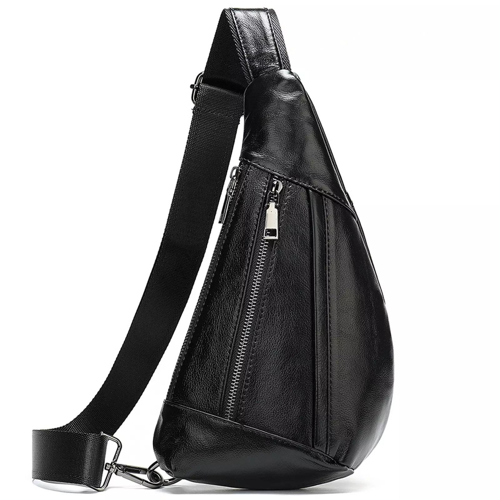 YUBRO-STUDIO Messenger Bag Herren Leder Brusttasche günstig online kaufen