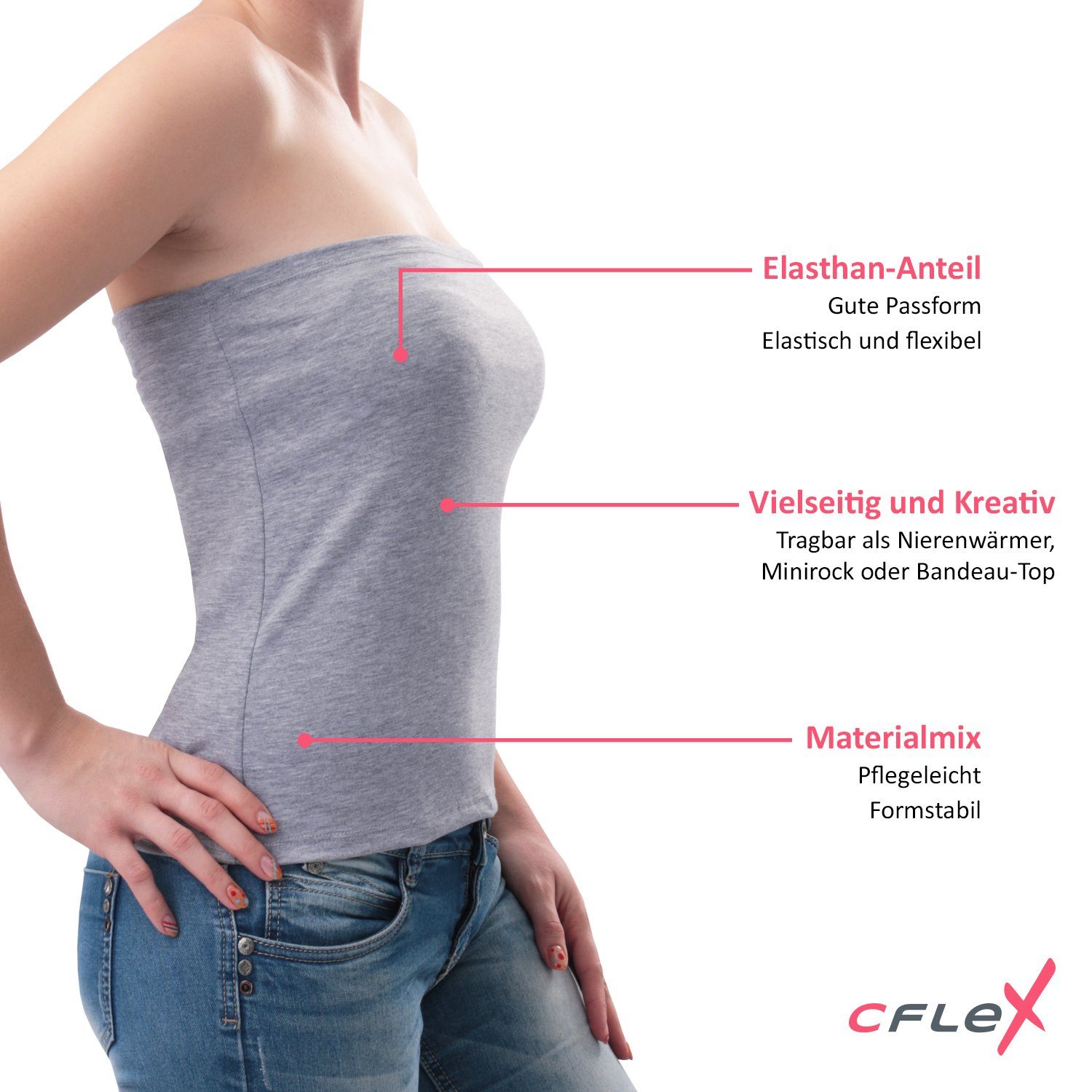 CFLEX Bandeautop Variotube Damen Tube-Oberteil, Shirtverlängerung & Miniroc günstig online kaufen
