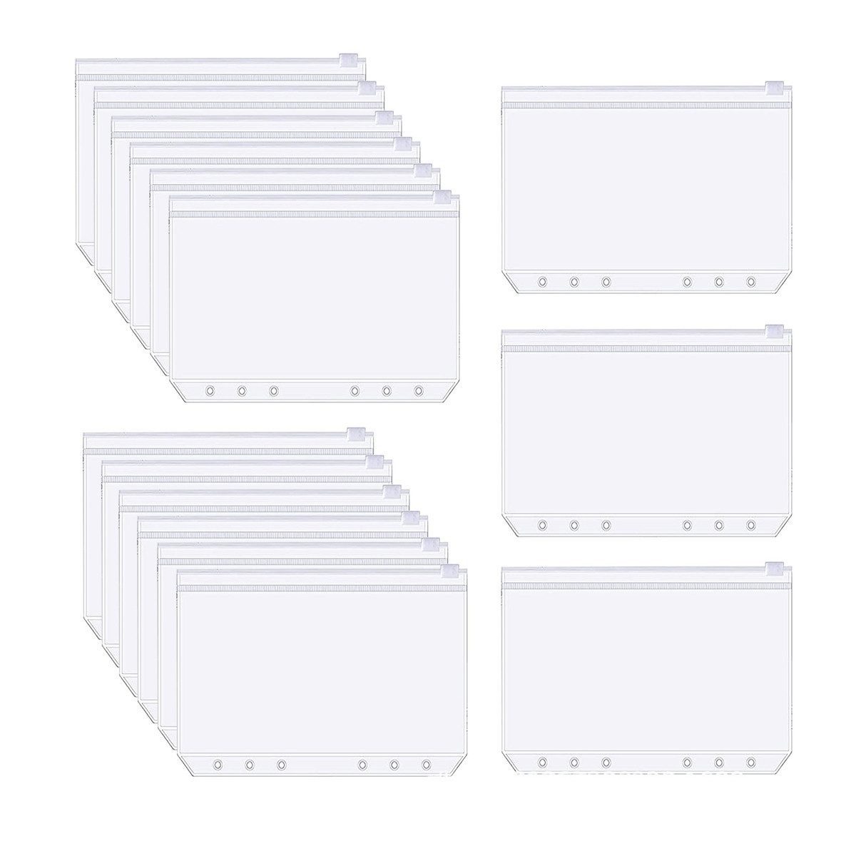 FELIXLEO Ringbuchmappe 20 A6 Binder Taschen Reißverschluss Wasserdicht Transparent (60-St)