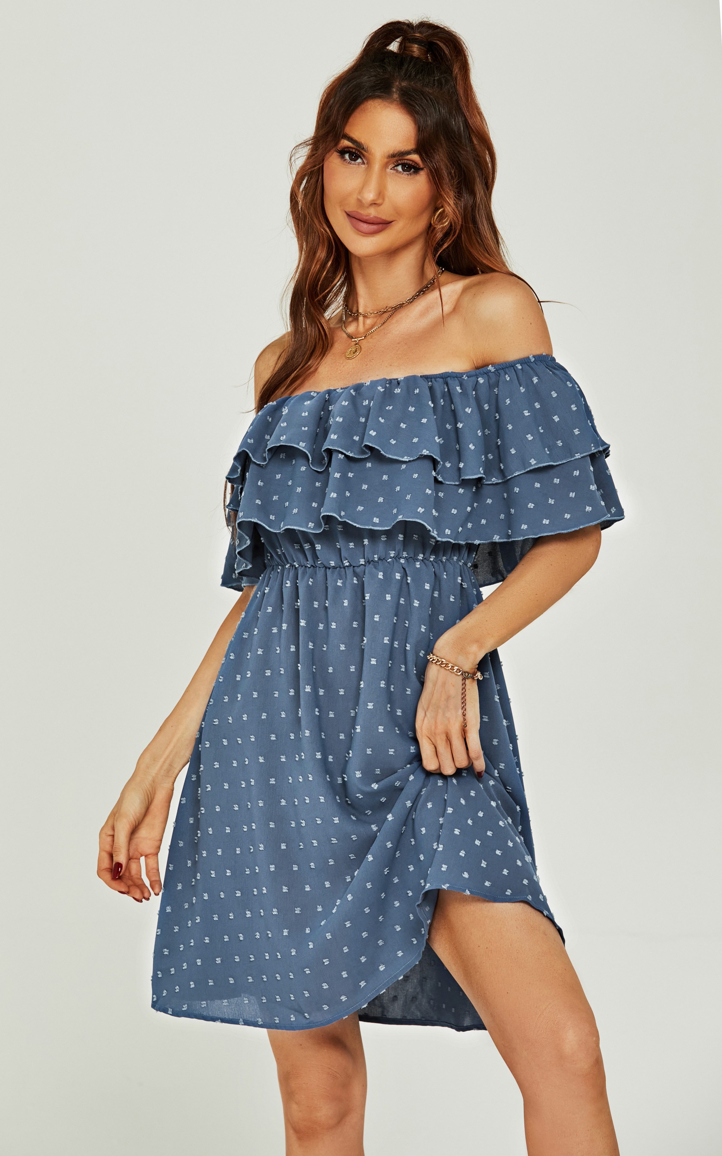 FS Collection Minikleid Damen Minikleid Bardotkleid Sommerkleid Partykleid Off Shoulder (XS (EU:36 / UK:8) · S (EU:38 / UK:10) · M (EU:40 / UK:12) · L (EU:42 / UK:14) · XL (EU:44 / UK:16), 4 Farben: Staubblau, Schwarz-Gelb, Schwarz-Rosa und Rot) Schwarz-Gelb/-Rosa 100% Viskose, Blau/Rot 100% Polyester