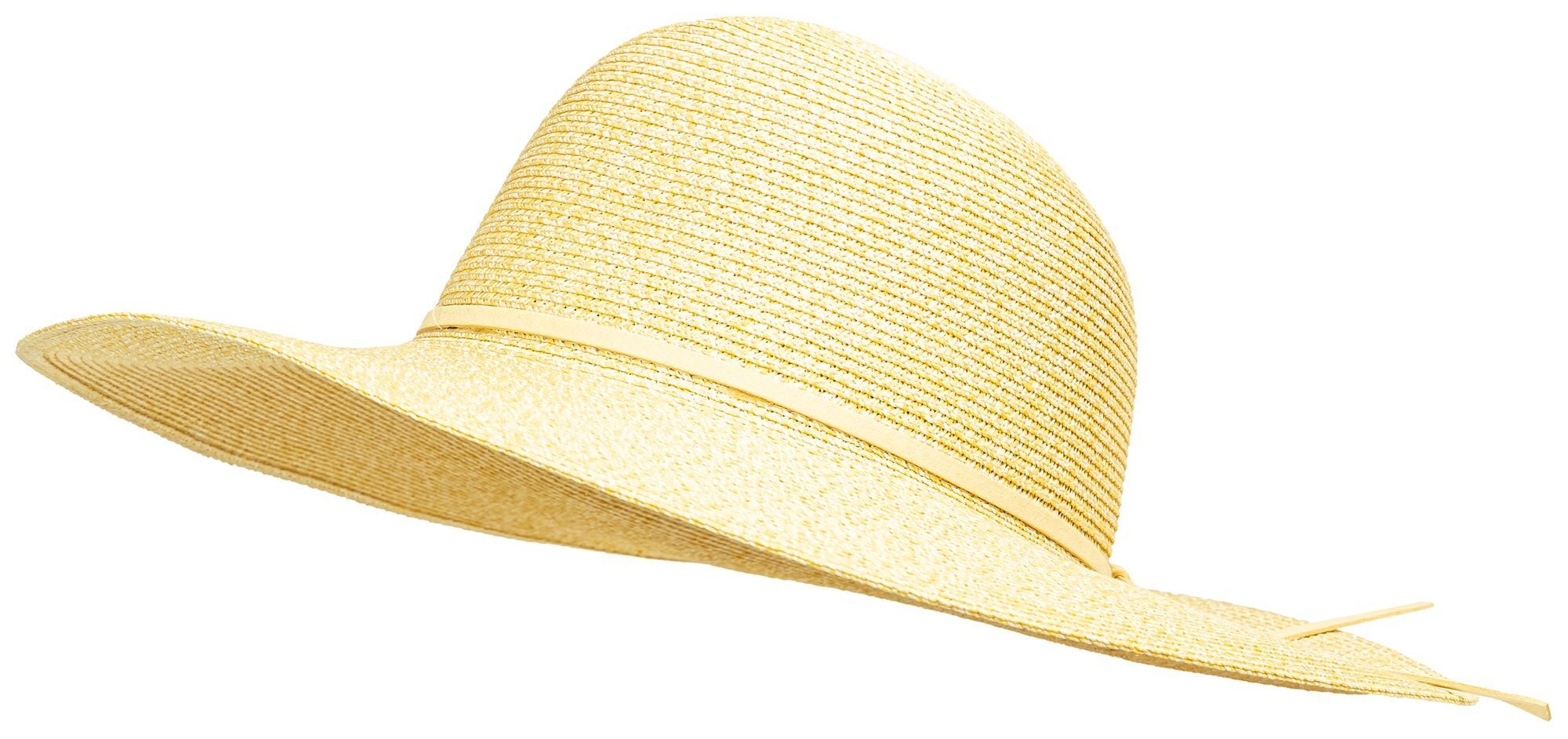 Caspar Strohhut HT023 eleganter großer Damen Sommerhut Sonnenhut mit breiter Krempe und schmalem Schleifenband