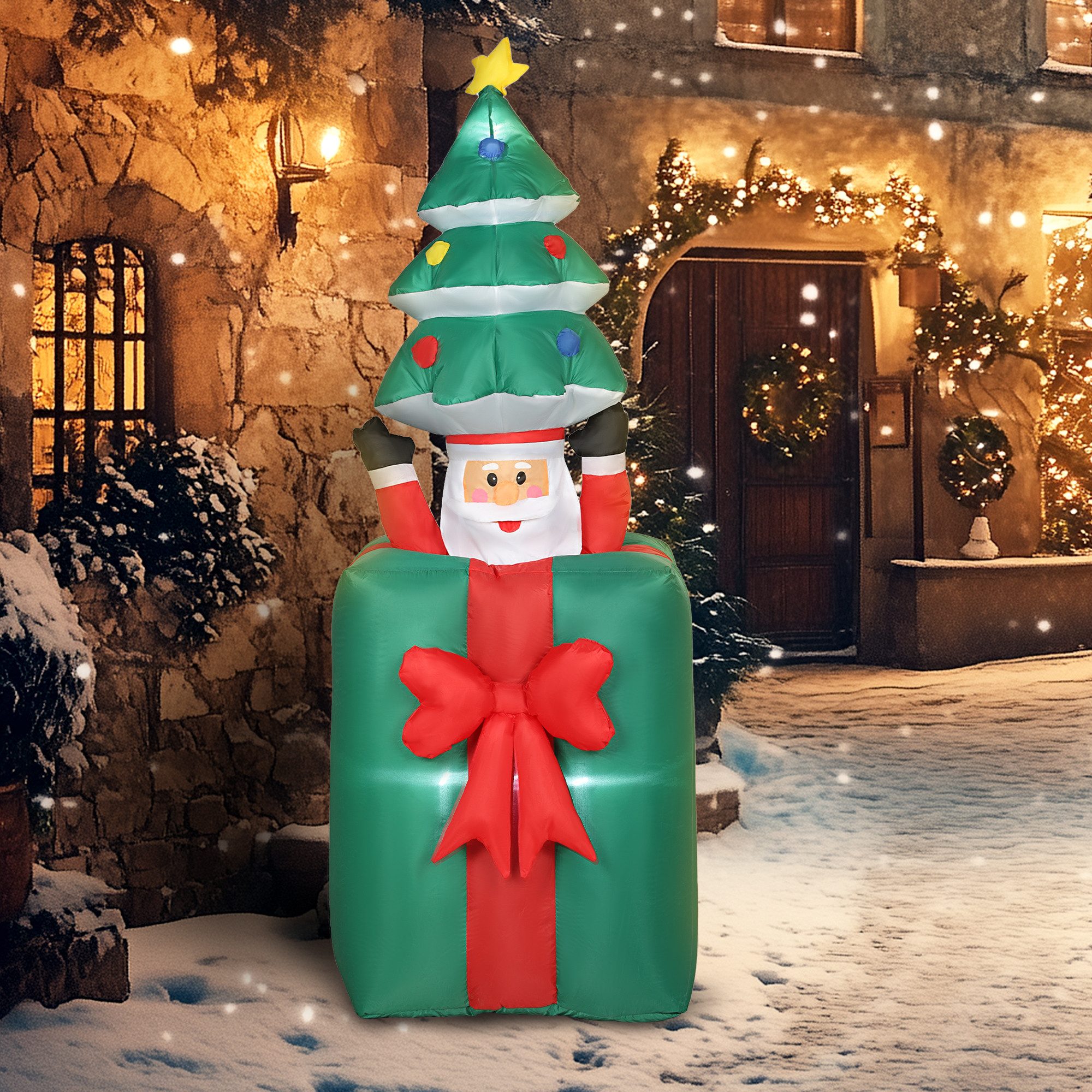 Outsunny Weihnachtsfigur Polyesterstoff (Weihnachtsdekoration, 1 St., Aufbl günstig online kaufen