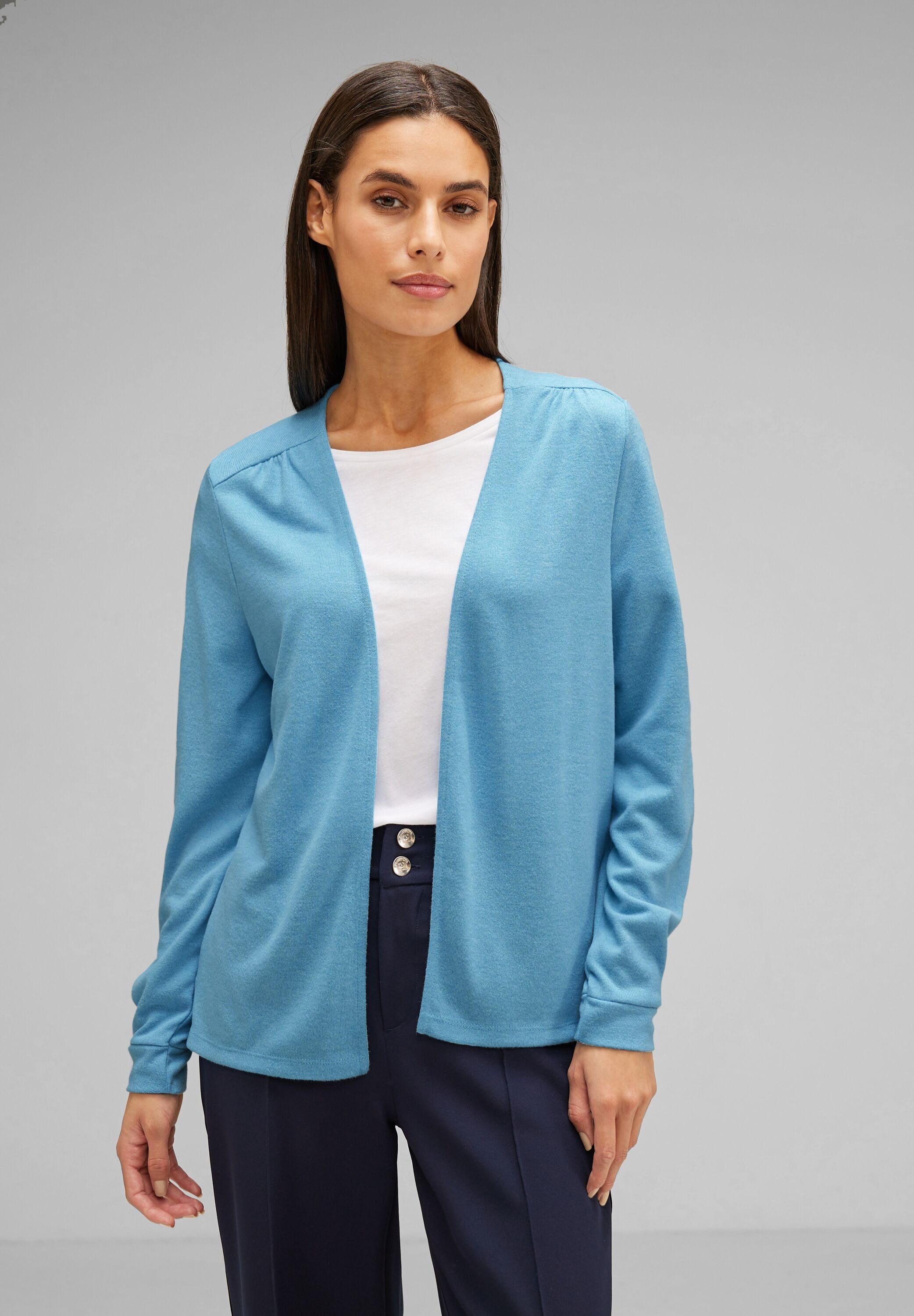 aquamarine LTD Style mel. Shirtjacke Design Shirtjacke Jacy light ONE new STREET QR im blue offenen