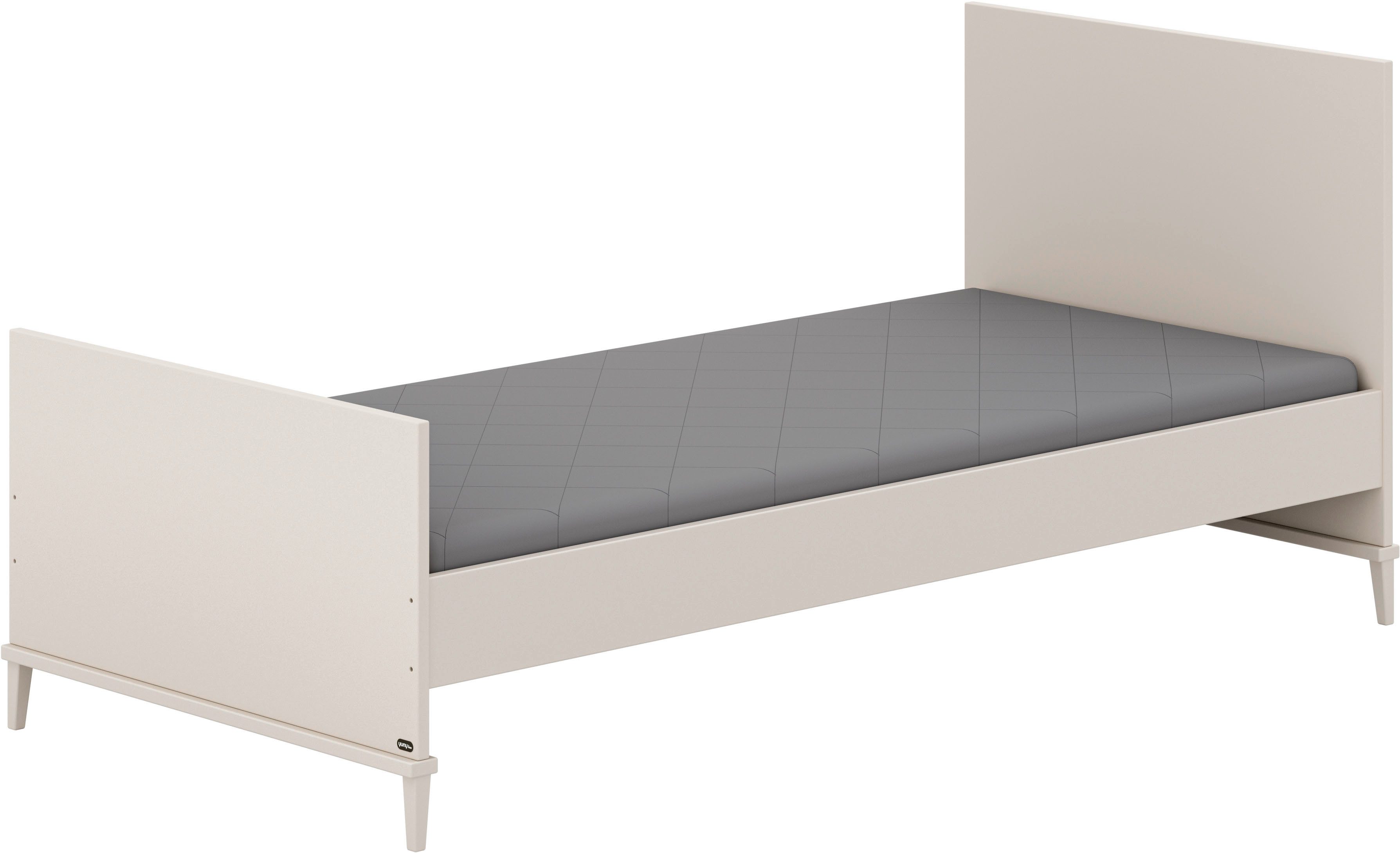 YUNY by PAIDI Kinderbett SISTER LOU 90x200cm Jugendliege in Beige, zeitloses und langlebiges Einzelbett, geprüfte Qualität