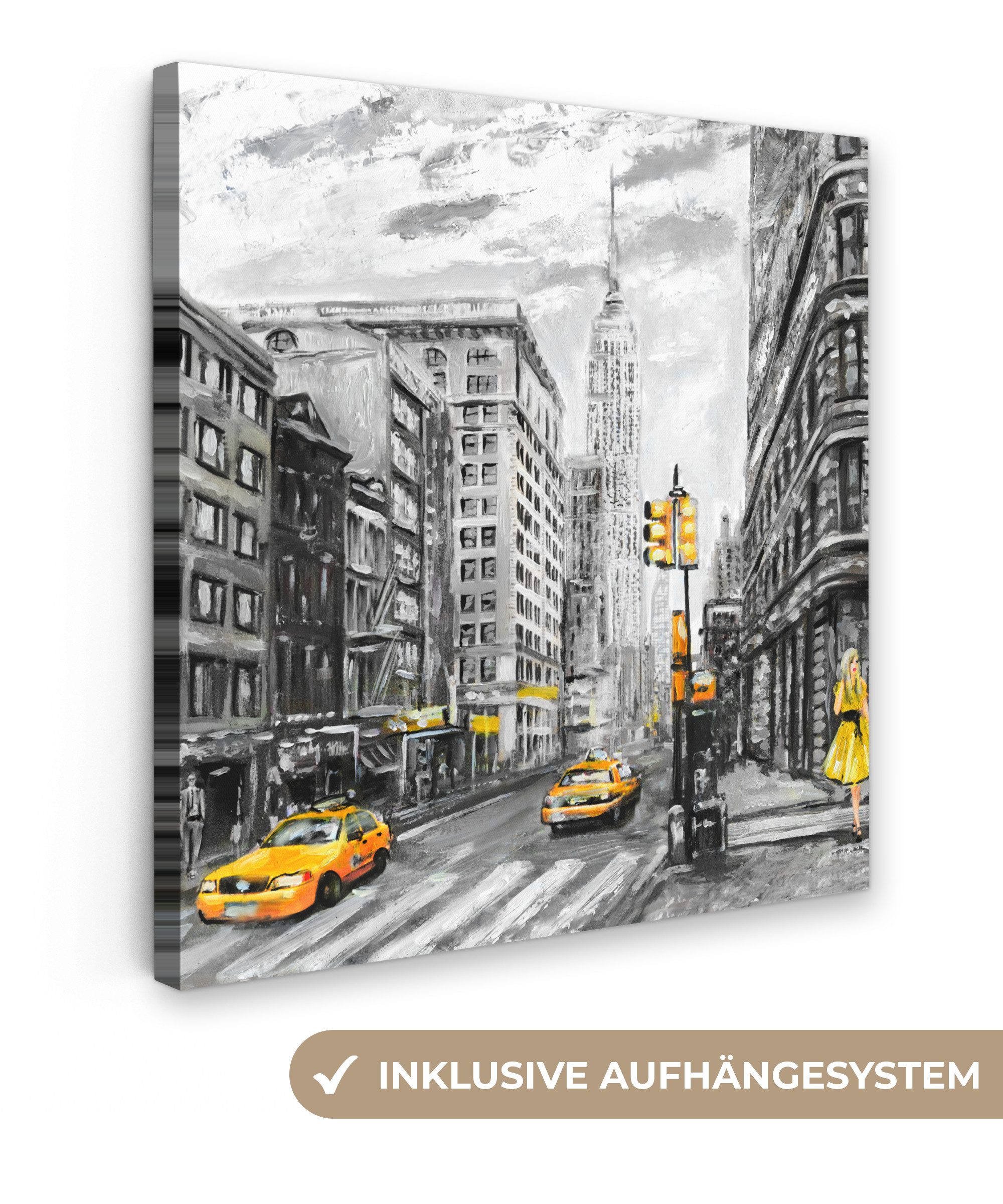 OneMillionCanvasses® Leinwandbild Malerei - Stadt - günstig online kaufen