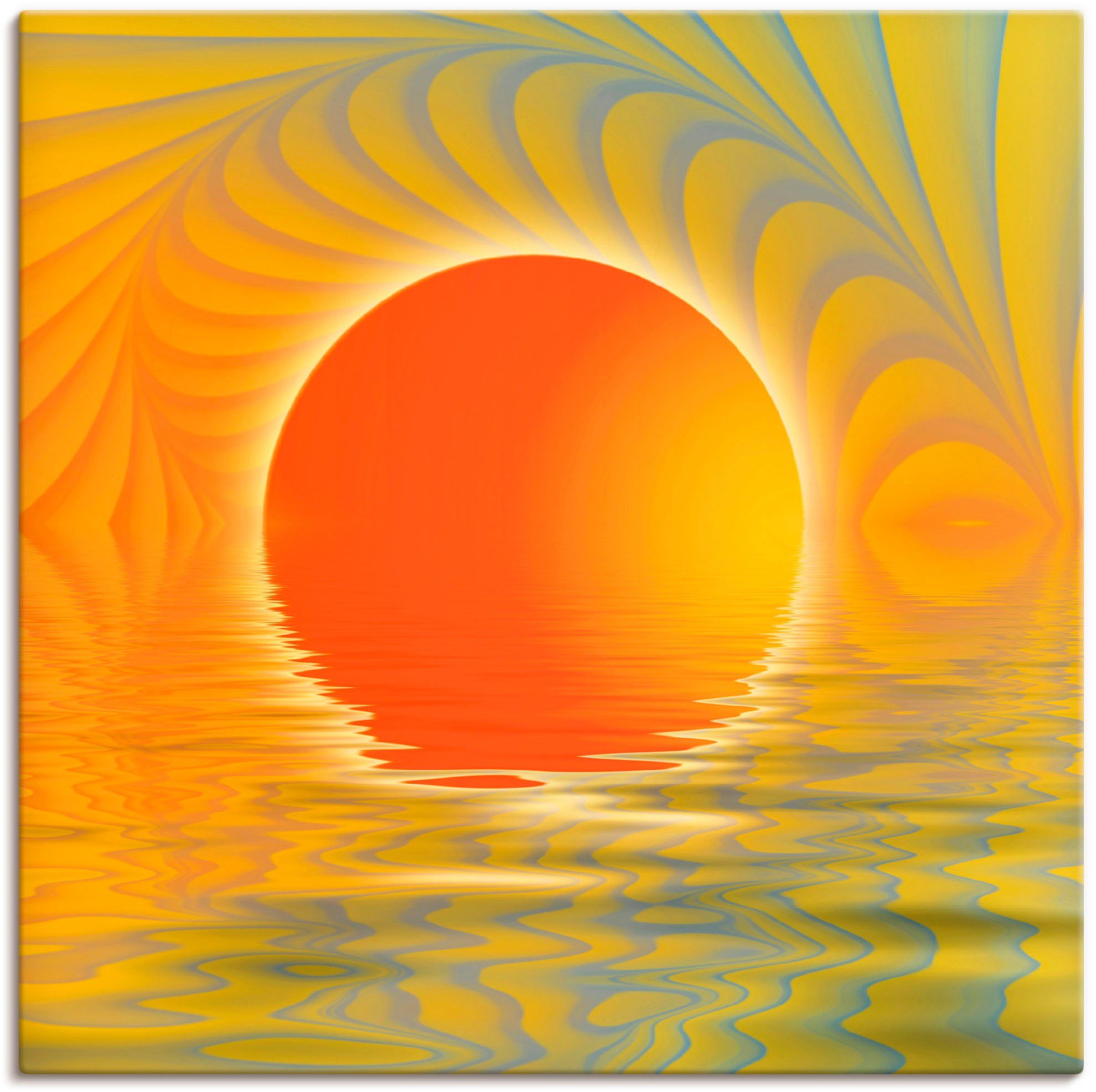 Artland Leinwandbild Abstrakter Sonnenuntergang, Muster (1 St), auf Holzrahmen gespannt