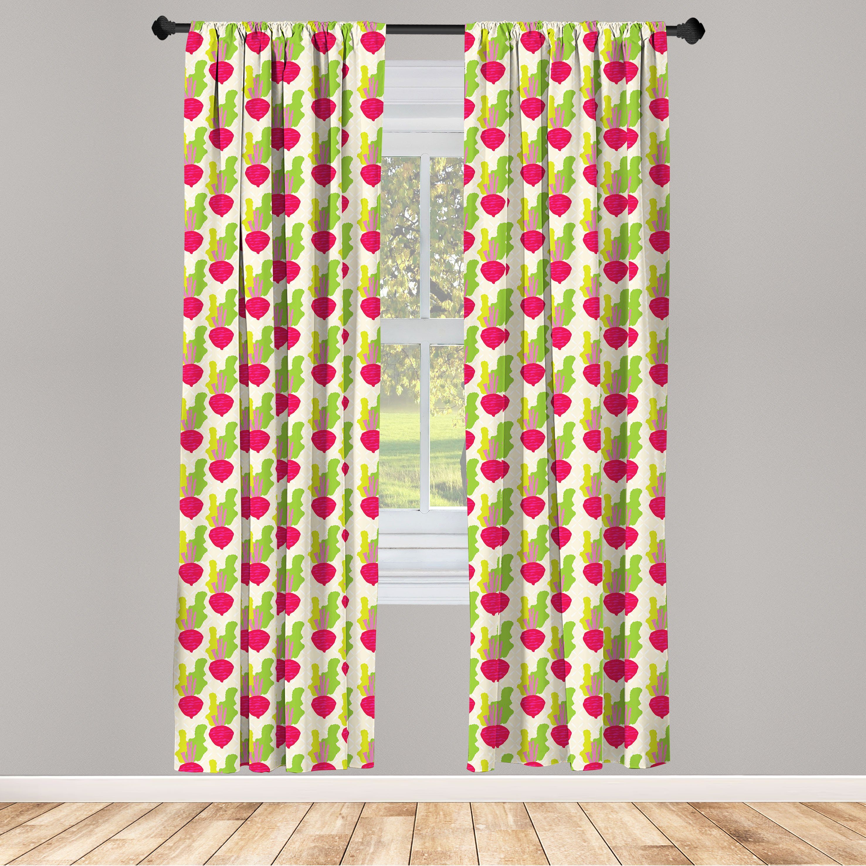 Gardine Vorhang für Wohnzimmer Schlafzimmer Dekor, Abakuhaus, Microfaser, Gemüse Abstrakt Beetroots