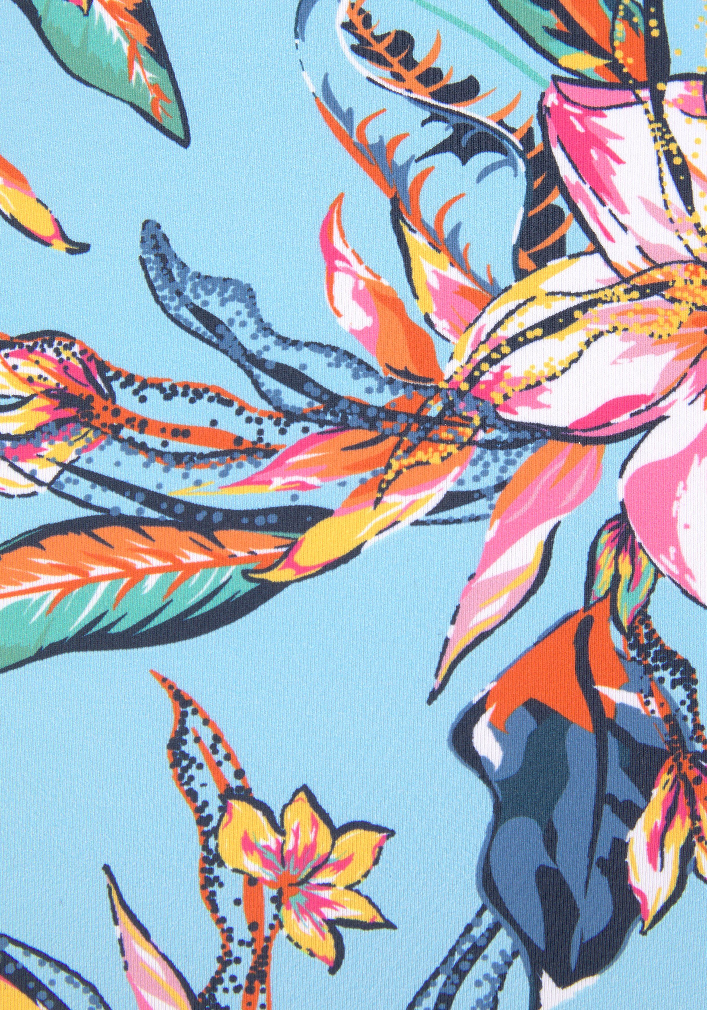 LASCANA Bikini-Hose Malia mit seitlicher Raffung mit tropischem Print