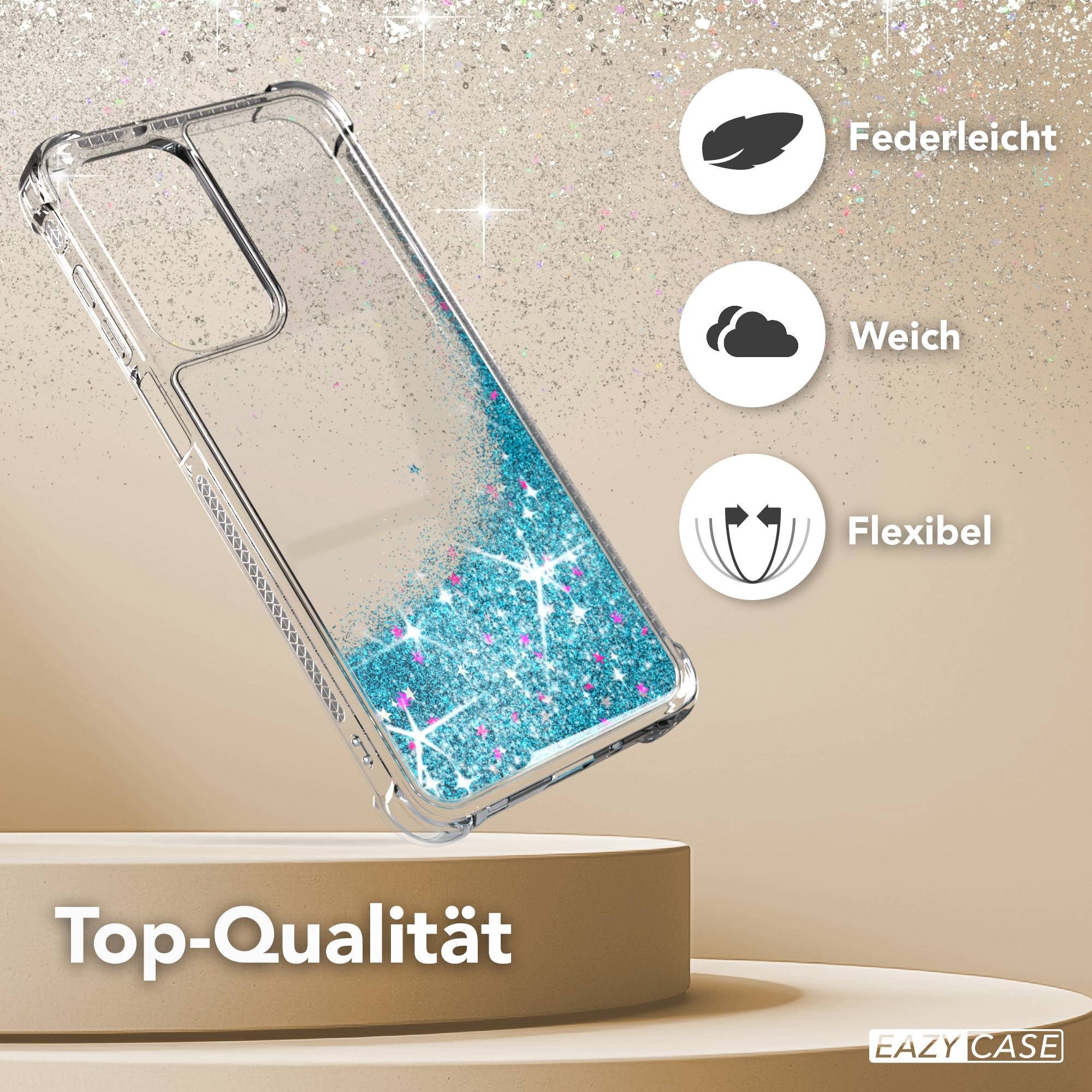 EAZY CASE Handyhülle Liquid Glittery Case für Samsung Galaxy A17 6,7 Zoll, Gloss Slimcover Girly Backcover Bling Phone Case kratzfeste Cover Blau – Bild 3 von 5