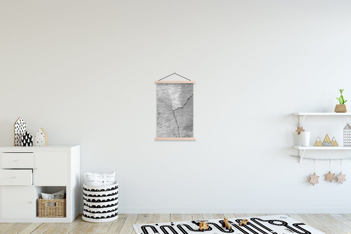 MuchoWow Poster Beton - Industriell - Grau - Weiß - Vintage, (1 St), Posterleiste, Textilposter für Wohnzimmer, Bilderleiste, Magnetisch braun | braun