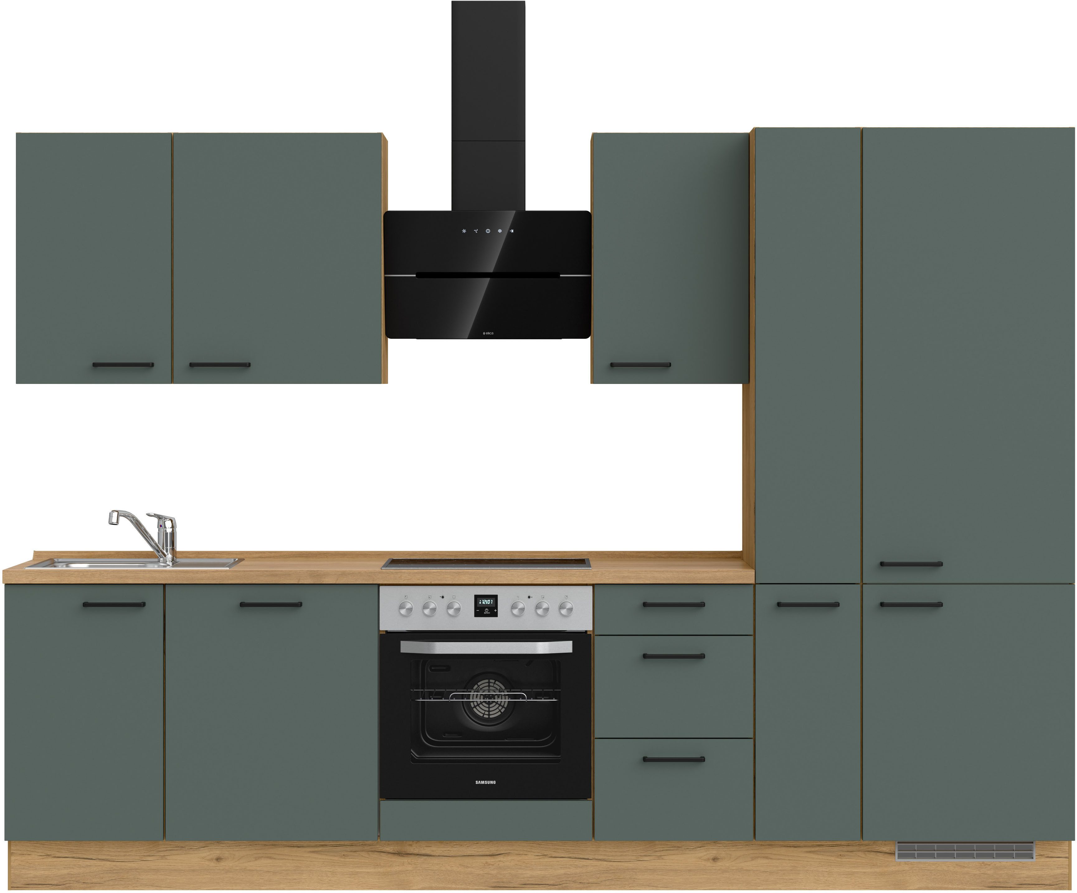 nobilia® Küchenzeile "Easytouch II", NEU: individuell anpassbar mit gratis Profi-Beratung, vormontiert, Breite 300 cm, Ausrichtung wählbar, wahlw. mit E-Geräten