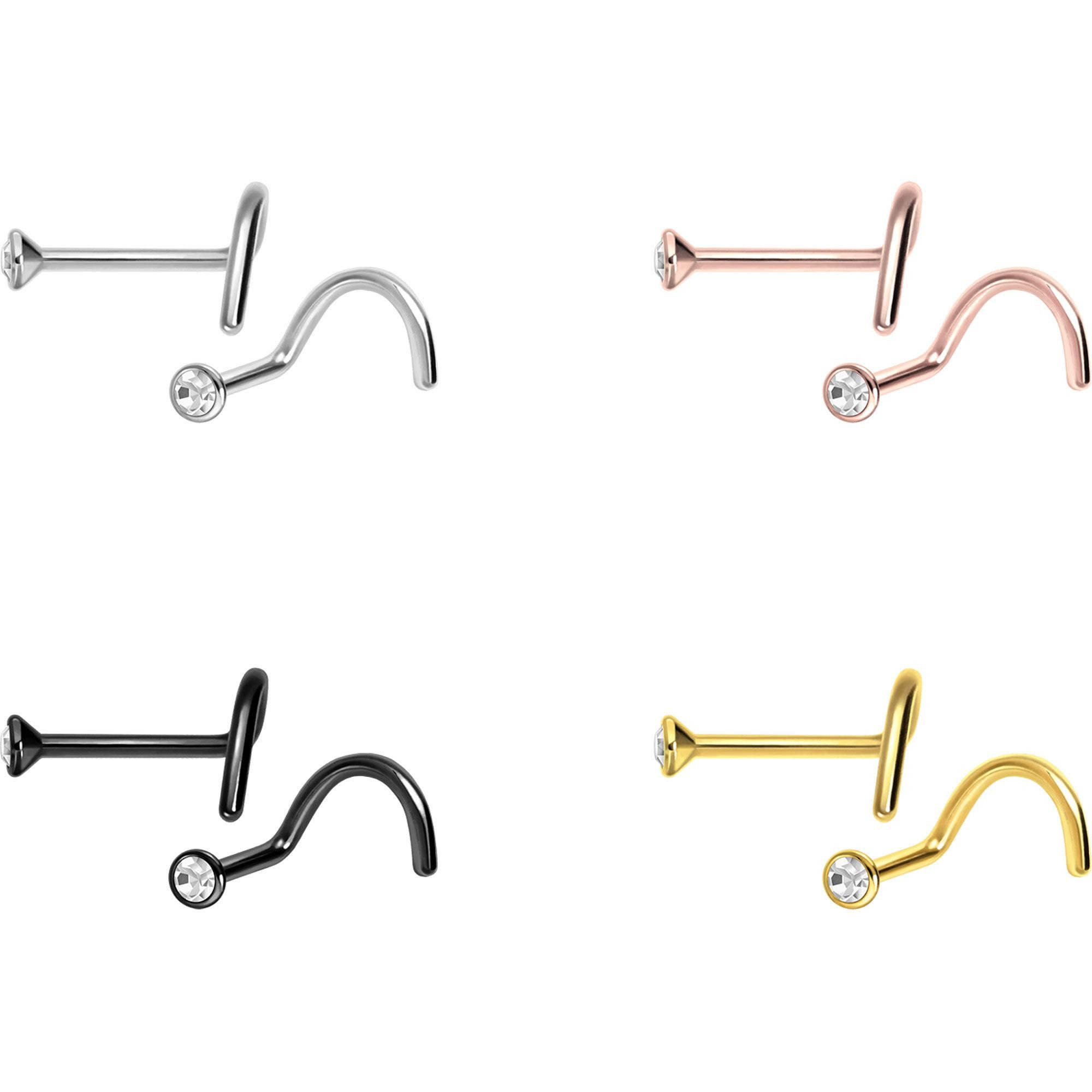 PIERCINGLINE Nasenpiercing Chirurgenstahl Nasenstecker Spirale FLACHER KRIS günstig online kaufen