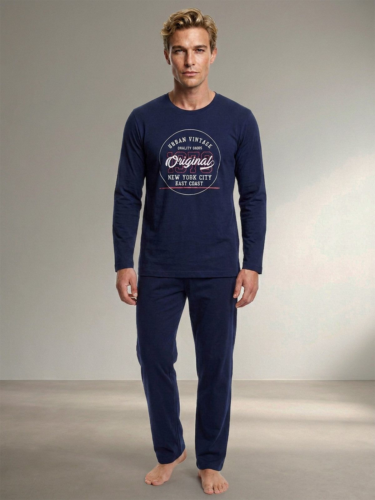 Henry Terre Pyjama Pyjama Set Langarm - Vintage