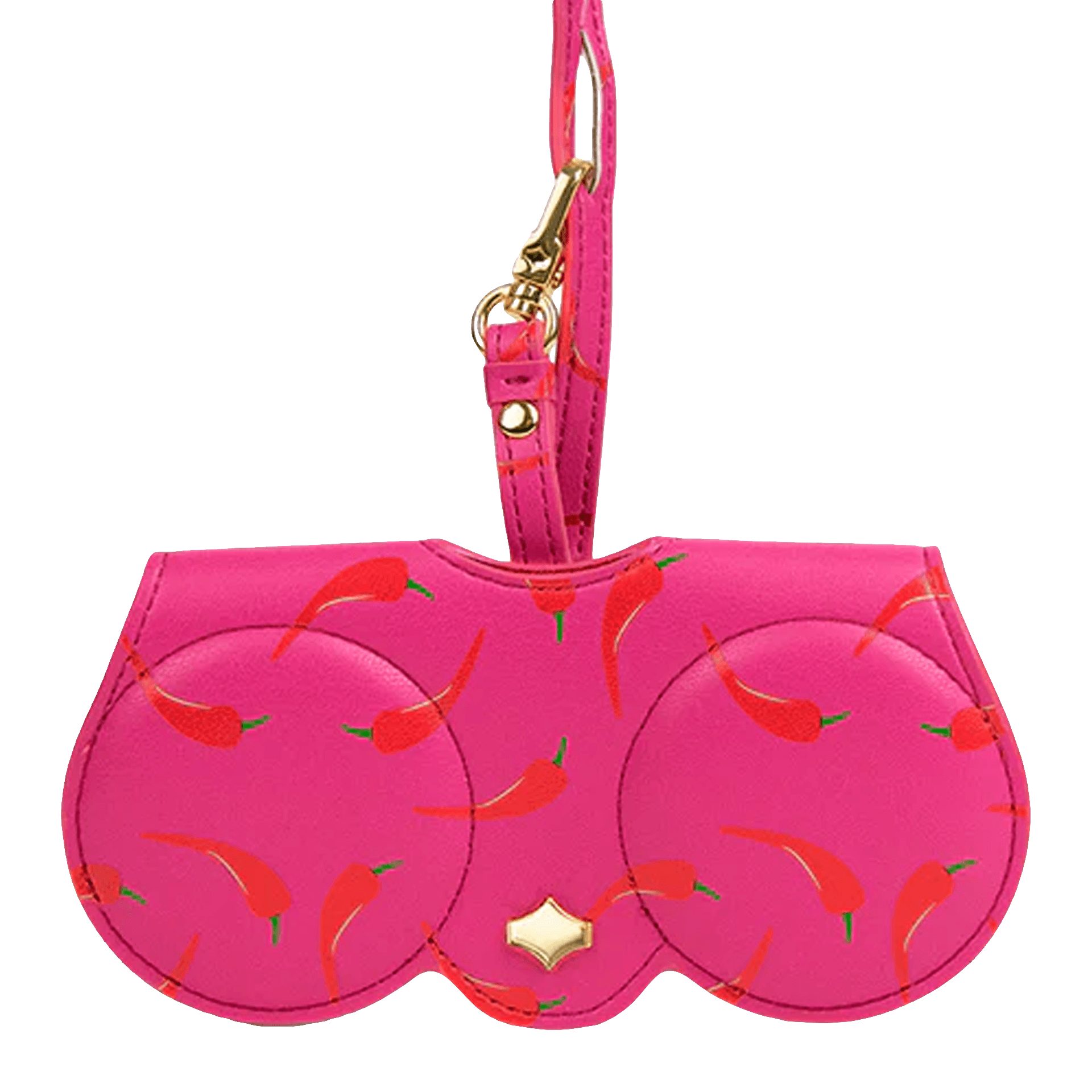 ANY DI Brillenetui ANY DI MUNICH Brillenetui SunCover Chili Leder Pink 13,5 cm, Lederband mit Karabiner, 24 Karat Vergoldung
